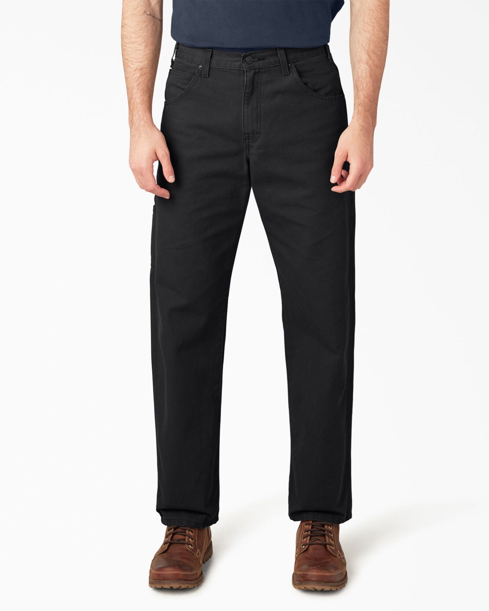 Relaxed Fit Heavyweight Duck Carpenter Pants - Rinsed Black