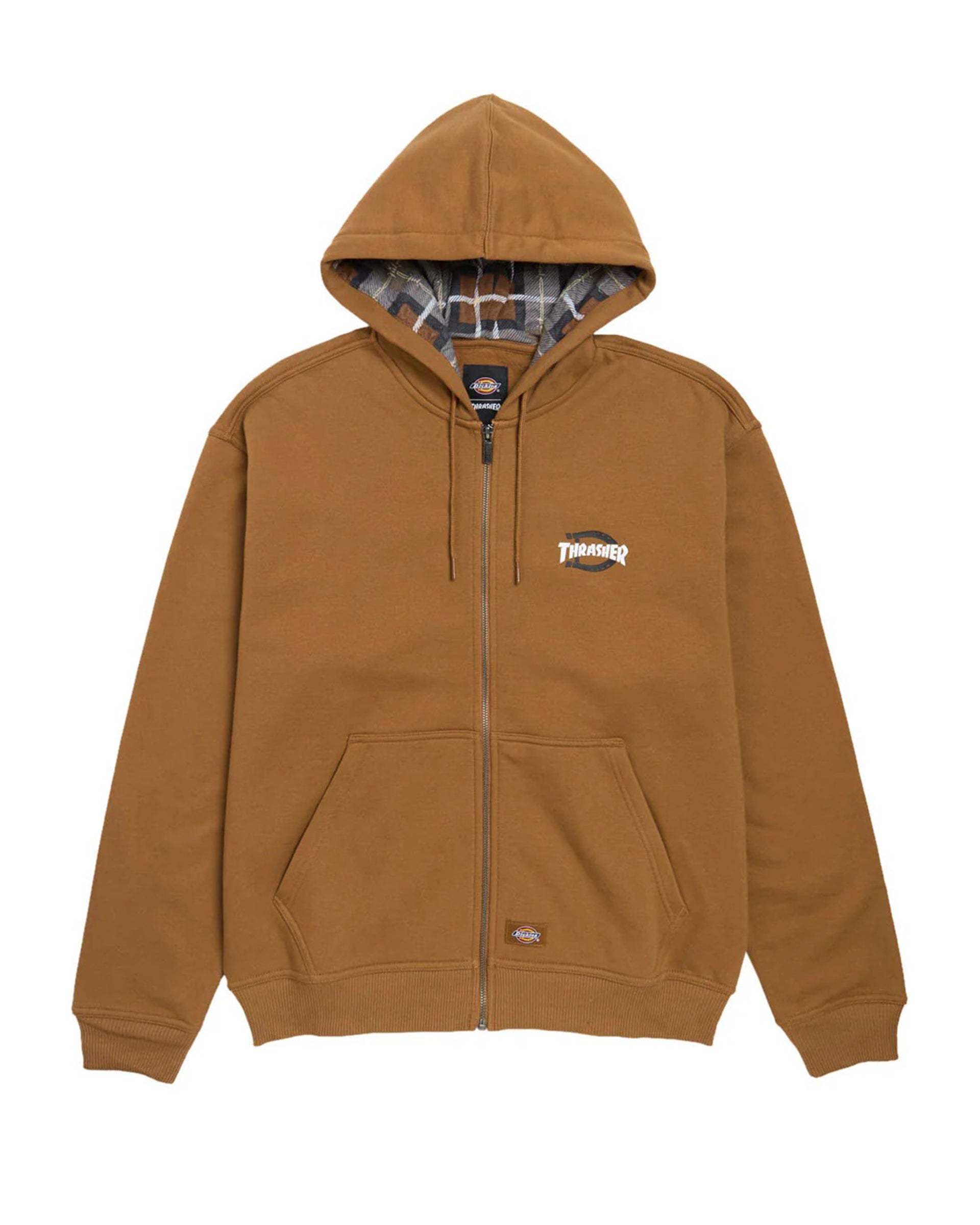 Dickies x Thrasher Zip Up Hoodie - Brown Duck – Garage Skateshop