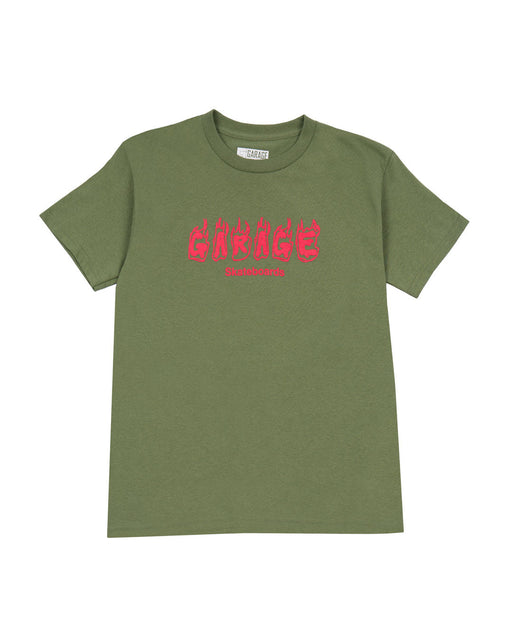 Garage Skate Shop Boy's Burner Short Sleeve Tee- Green