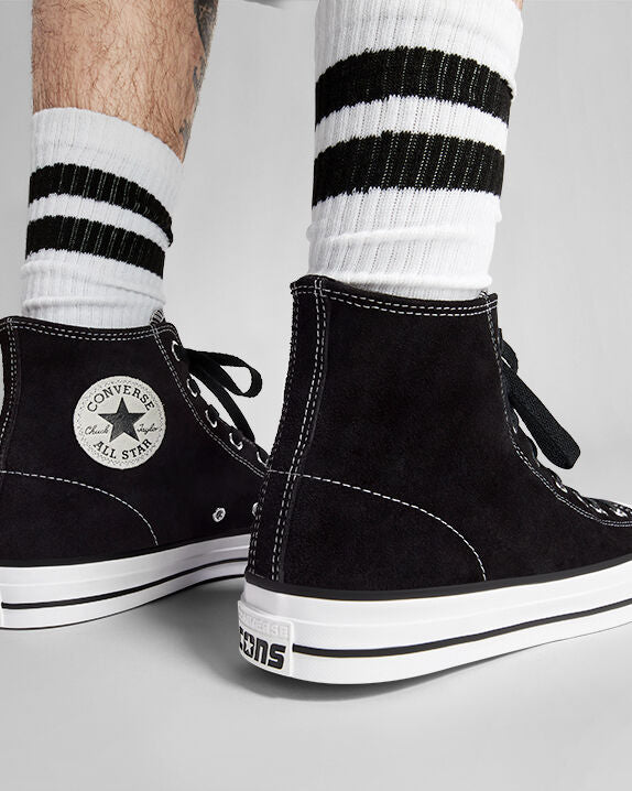 Cons CTAS Pro Hi Suede Shoe - Black/Black/White – Garage Skateshop