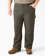 Dickies Relaxed Fit Heavyweight Duck Carpenter Pants - Rinsed Moss Green