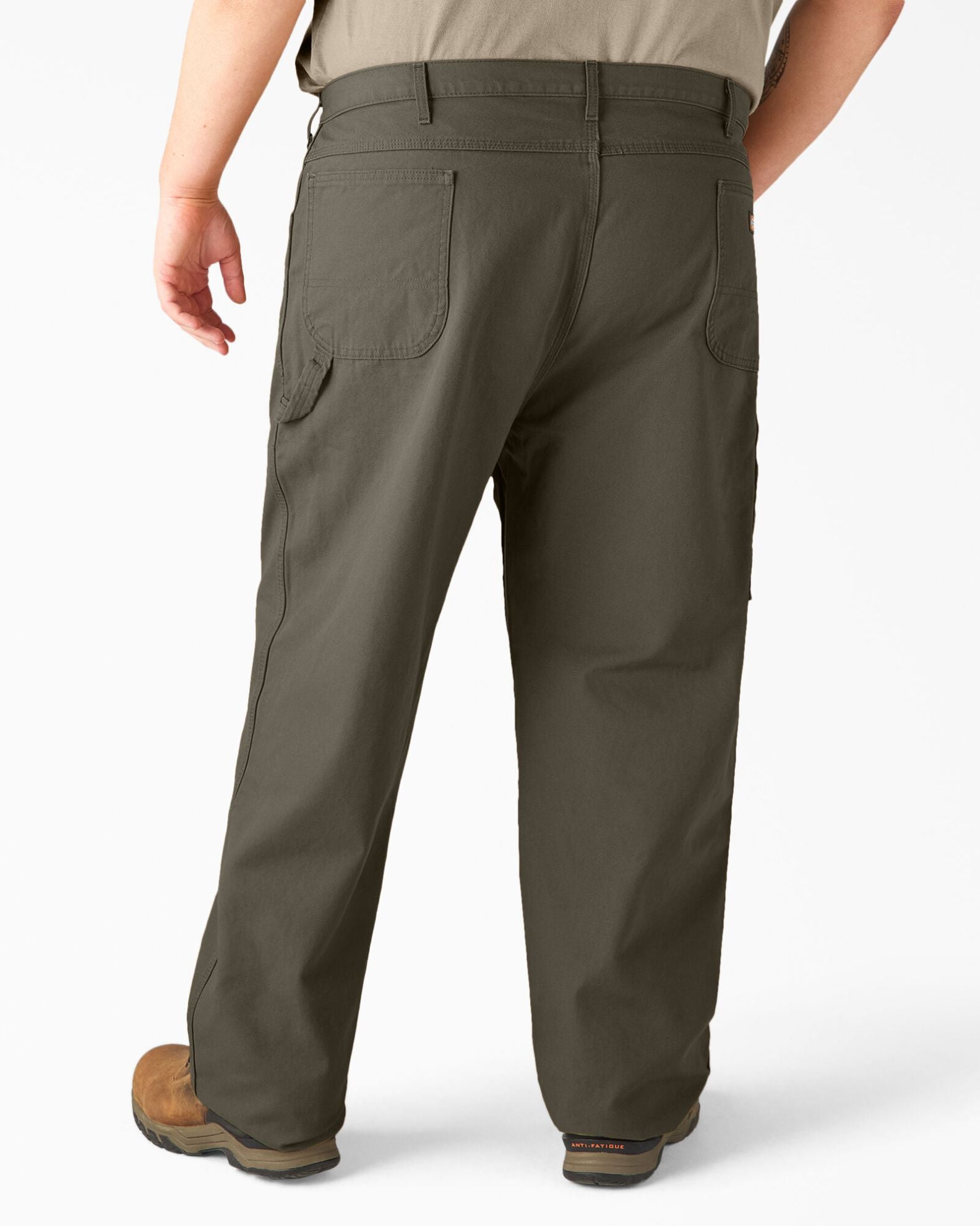 Relaxed Fit Heavyweight Duck Carpenter Pants - Rinsed Moss Green