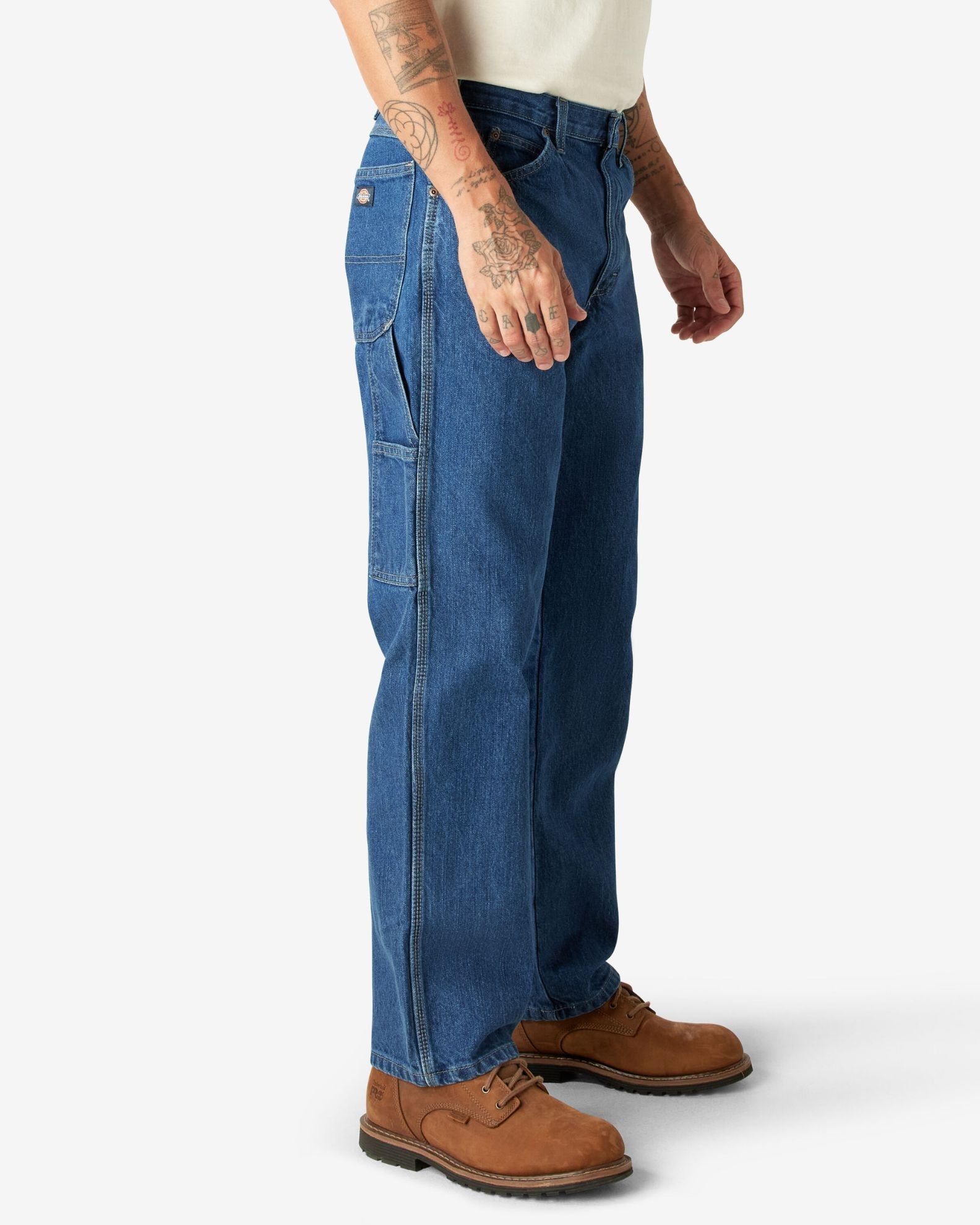 Dickies Relaxed Fit Heavyweight Carpenter Jeans - Stonewashed Indigo Blue