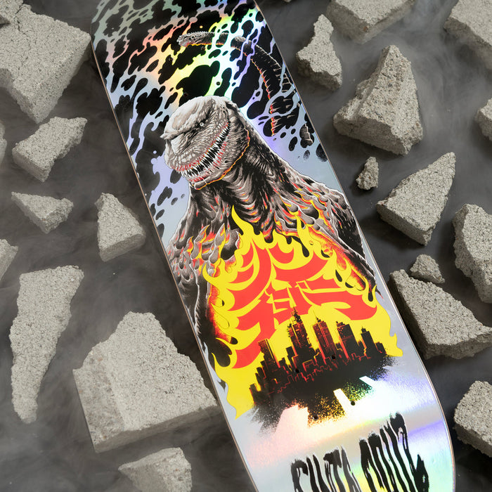 8.5 in Godzilla Shin Knox Firepit Santa Cruz Skateboard Deck