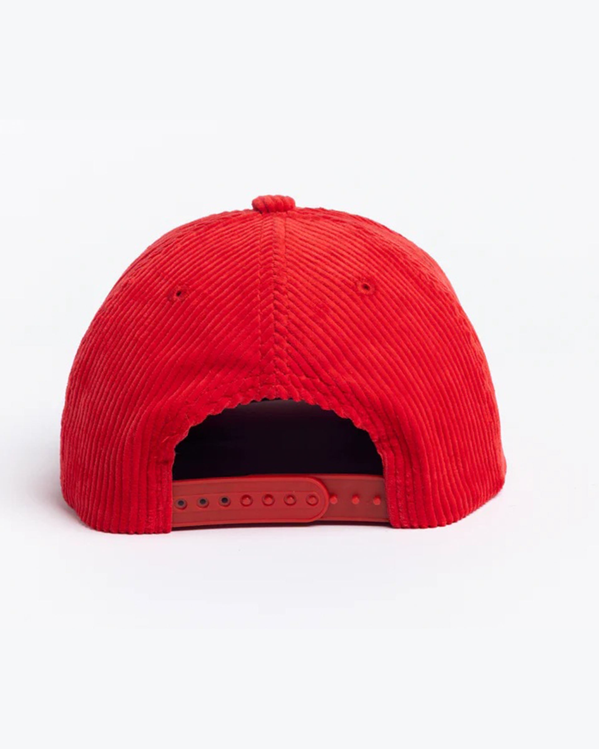 Autumn Cord 5 Panel Snapback Hat - Red
