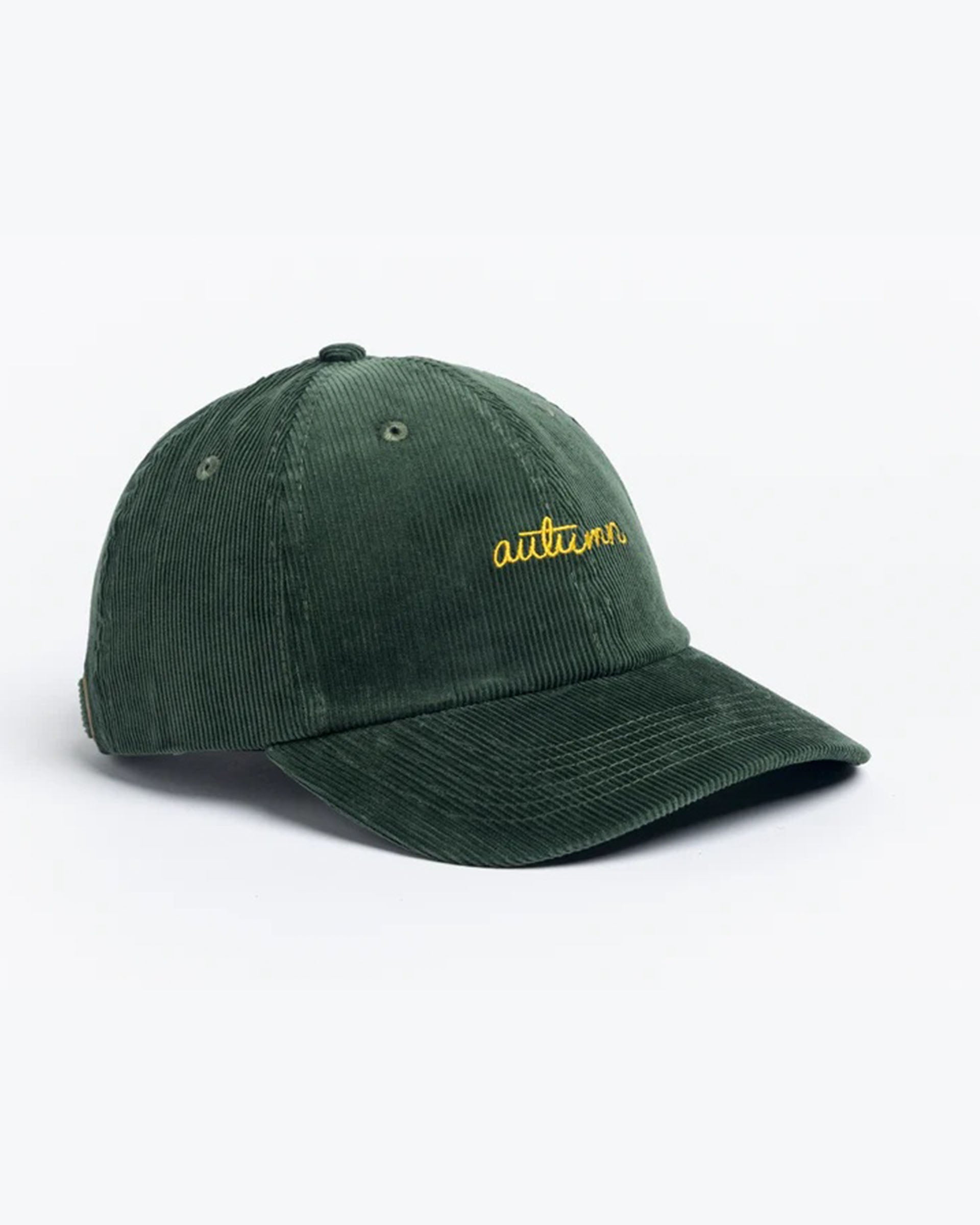 Autumn Cord 6 Panel Strapback Hat - Green