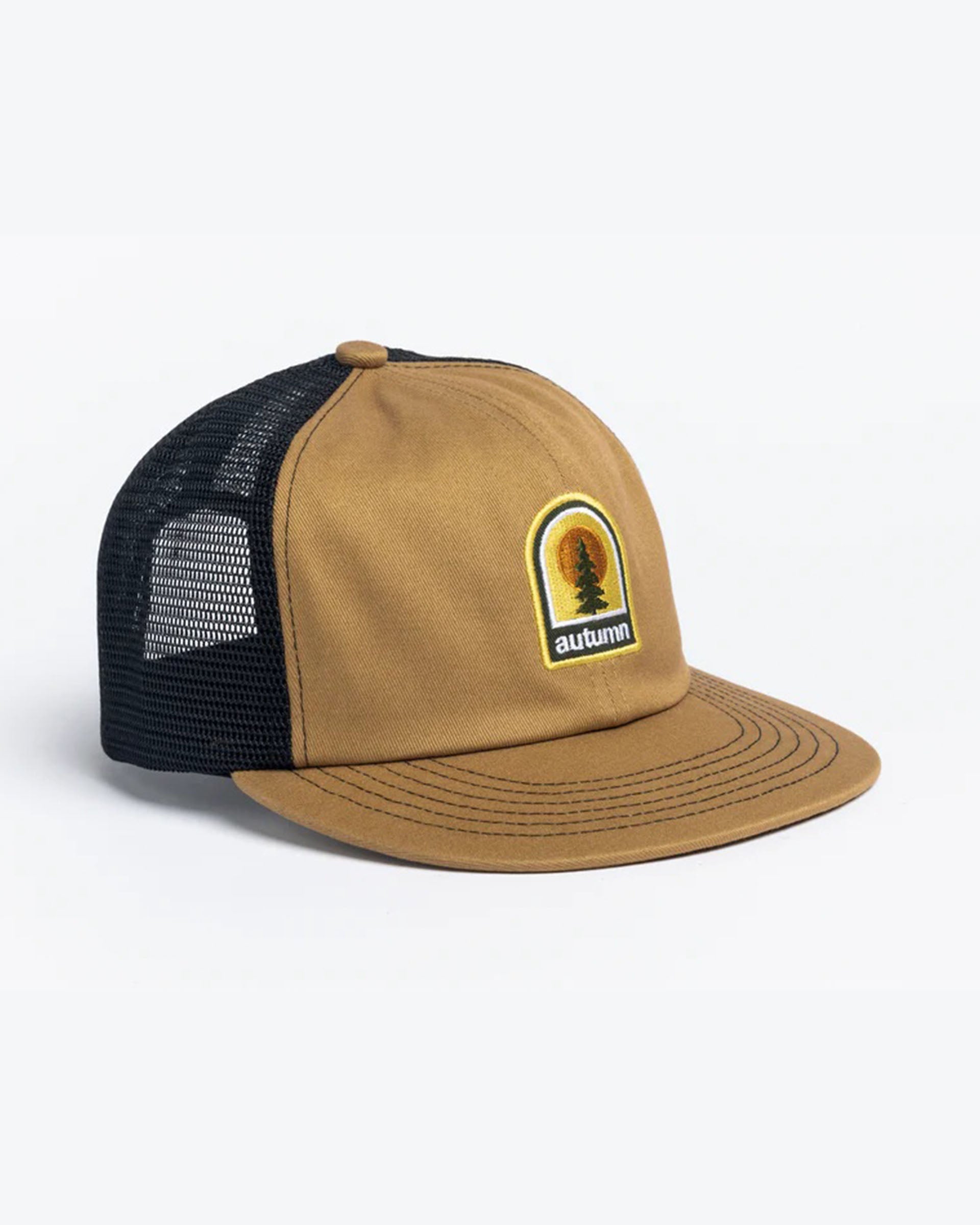 Autumn Twill 6 Panel Trucker Hat - Brown