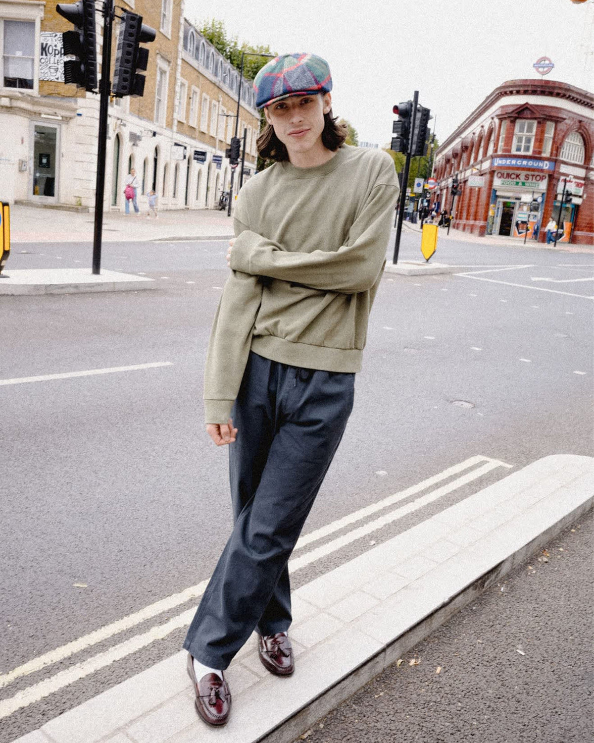 Brixton Baseline Crew Fleece - Olive Surplus Vintage Wash