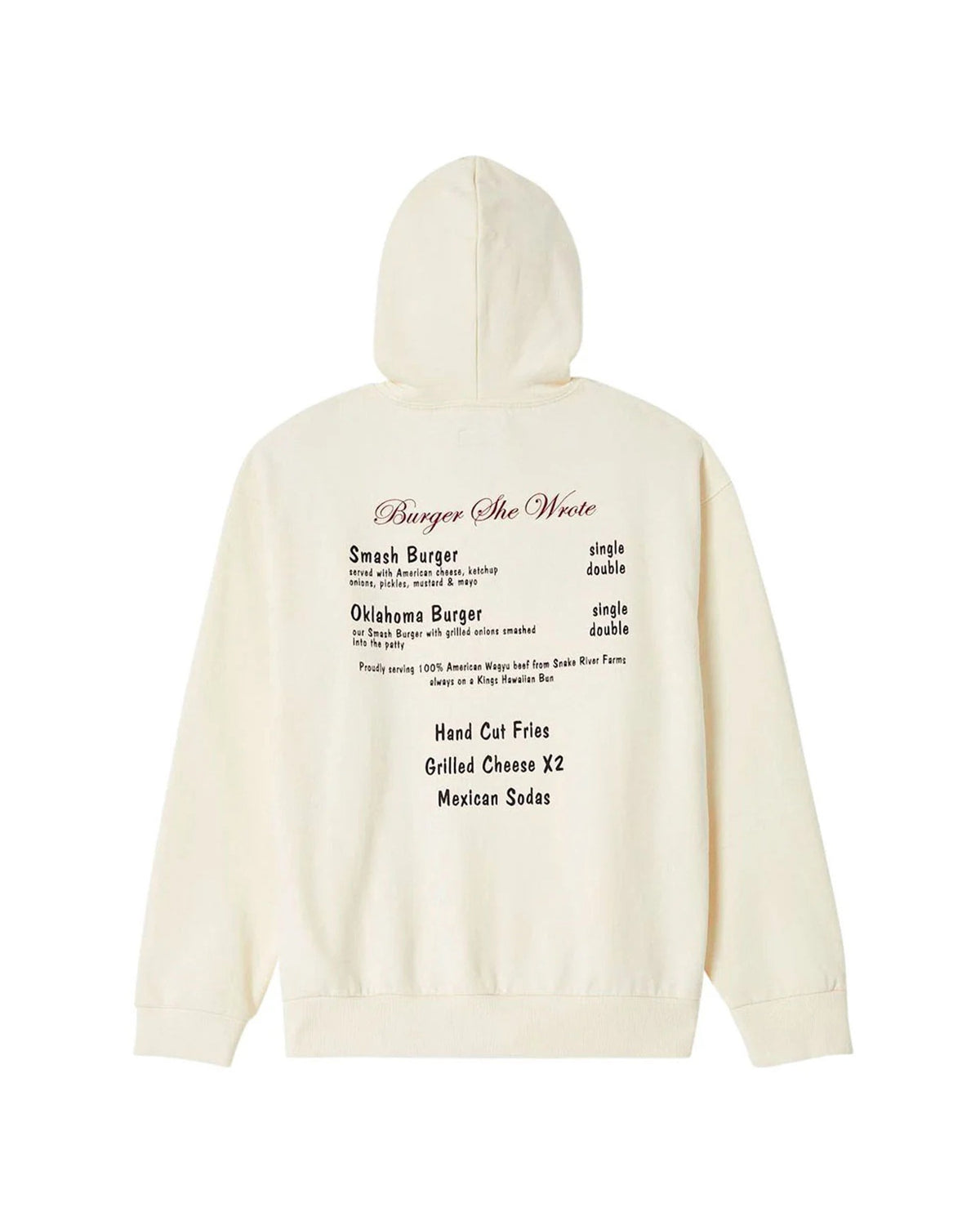 Brixton x Burger She Wrote Pullover Hoodie - Natural