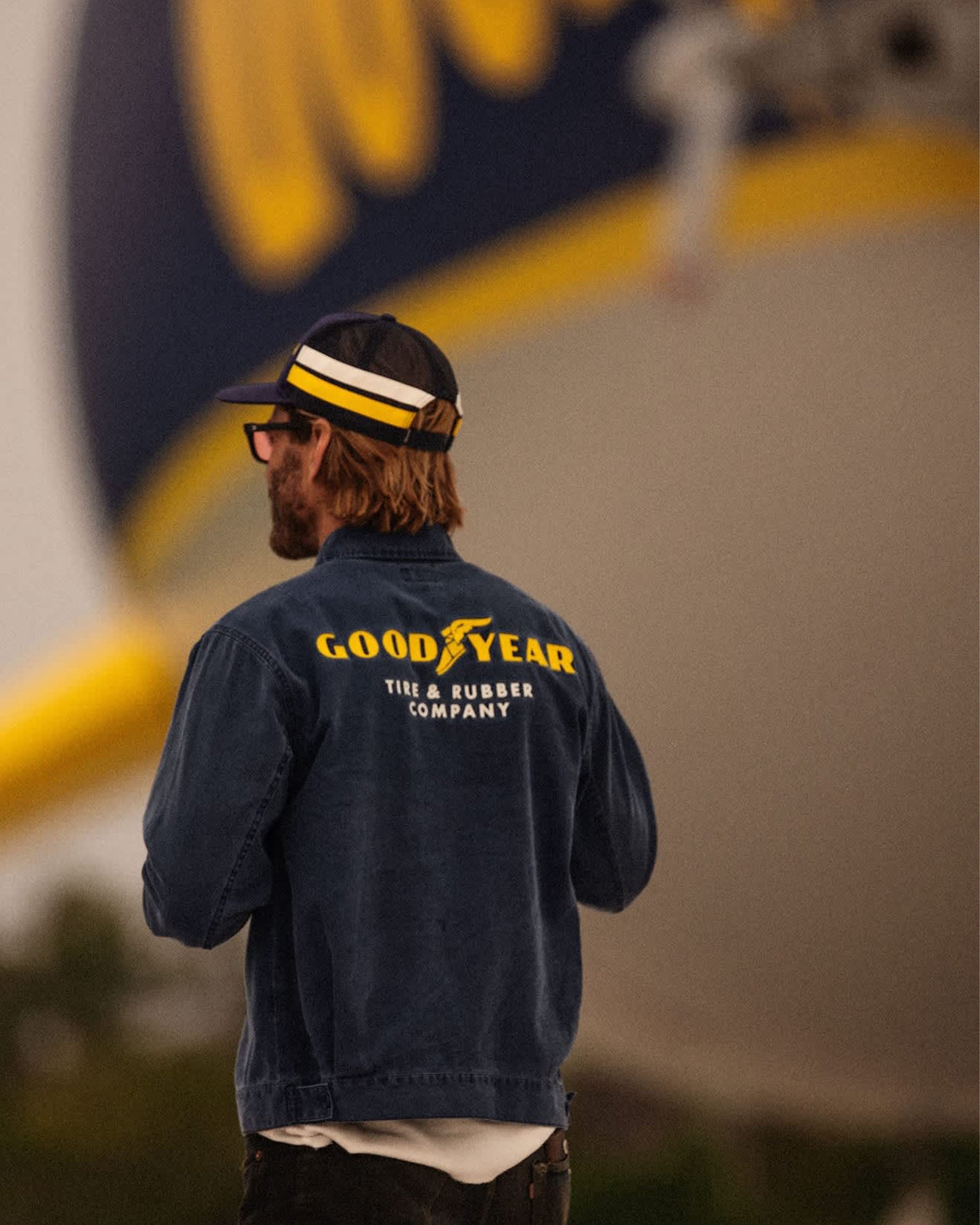 Brixton Goodyear Trademark Lightweight Coaches Jacket - Washed Navy
