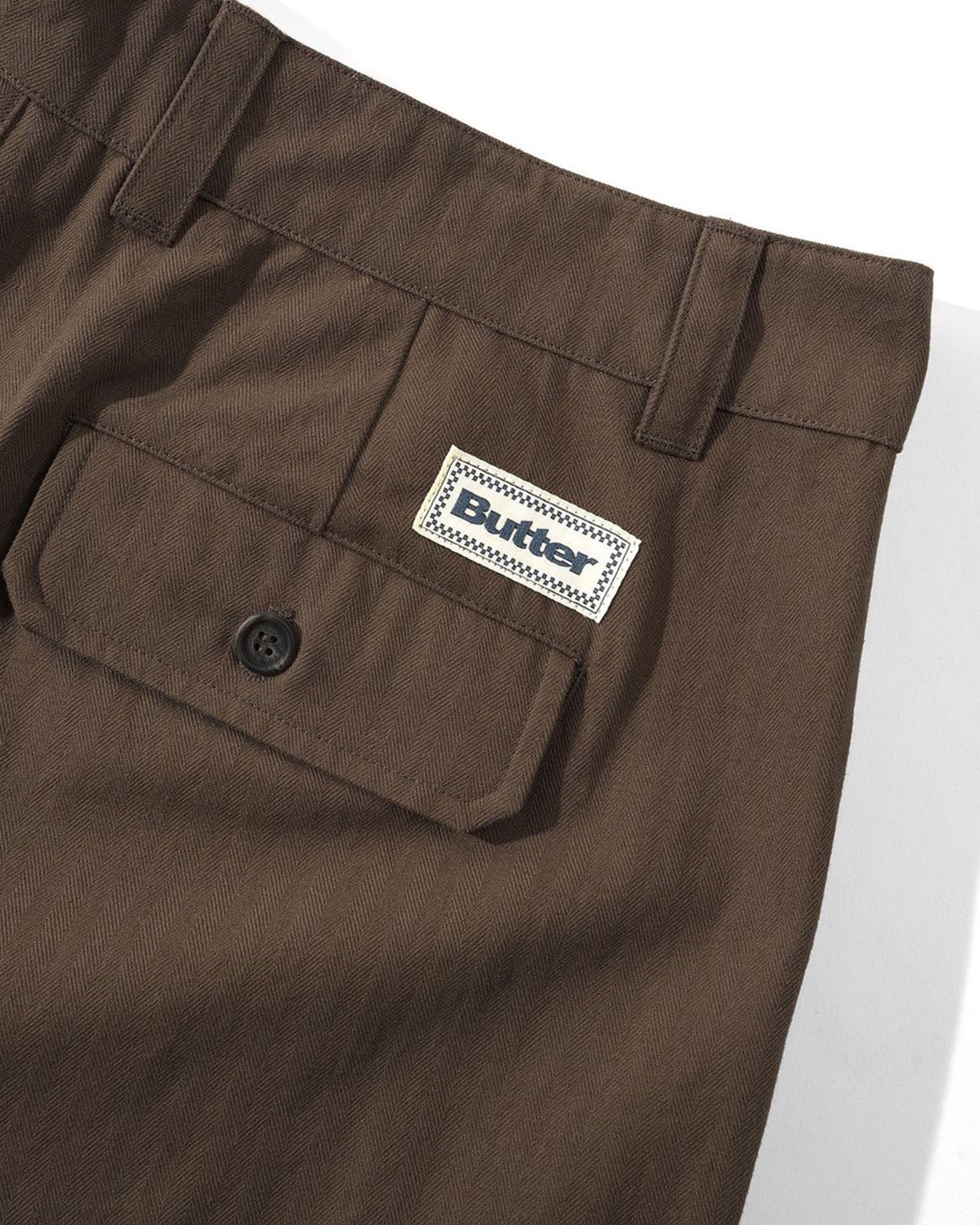 Butter Goods Pleated Trousers - Chocolate