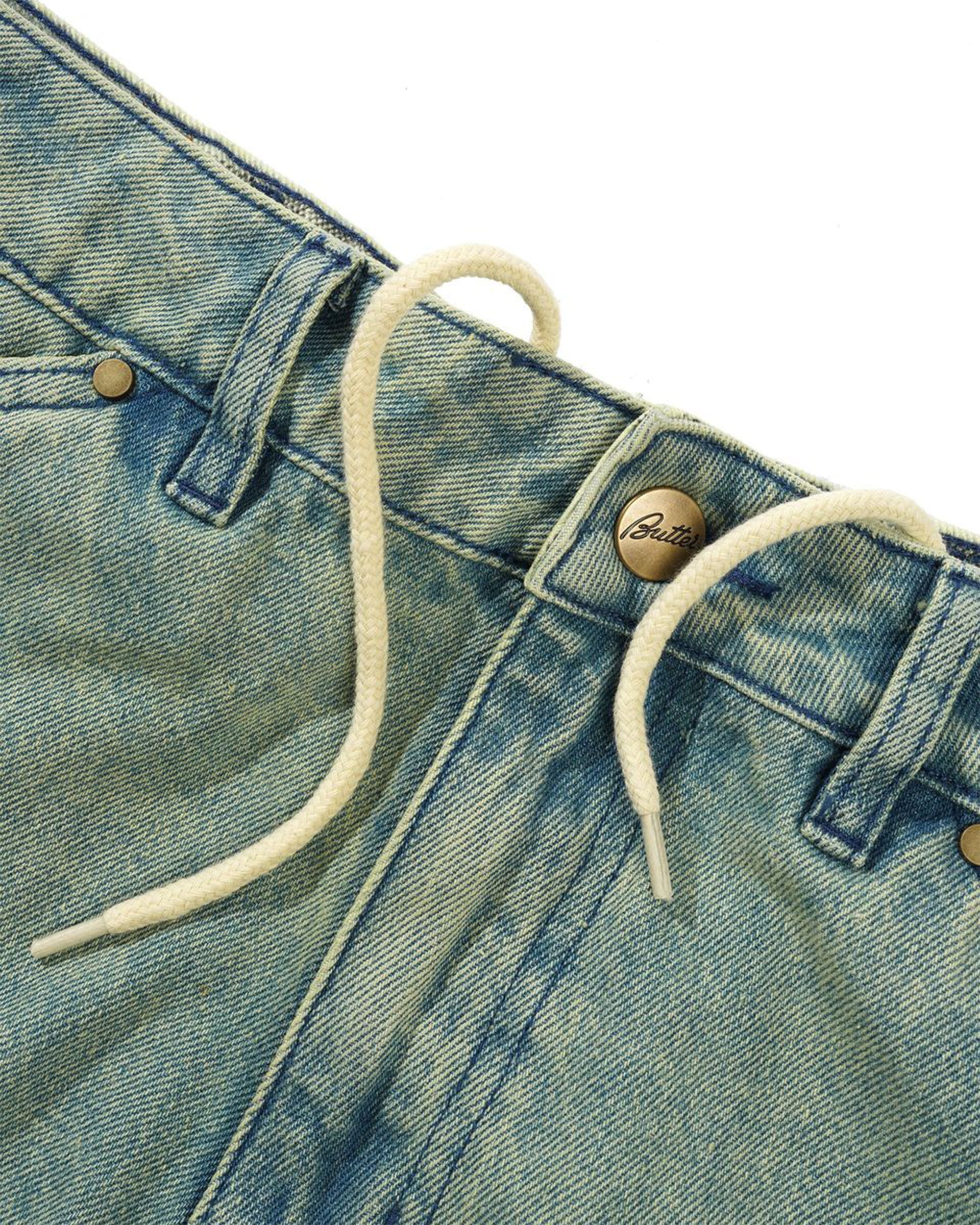 Butter Goods Trim Denim Shorts - Sunfade Blue