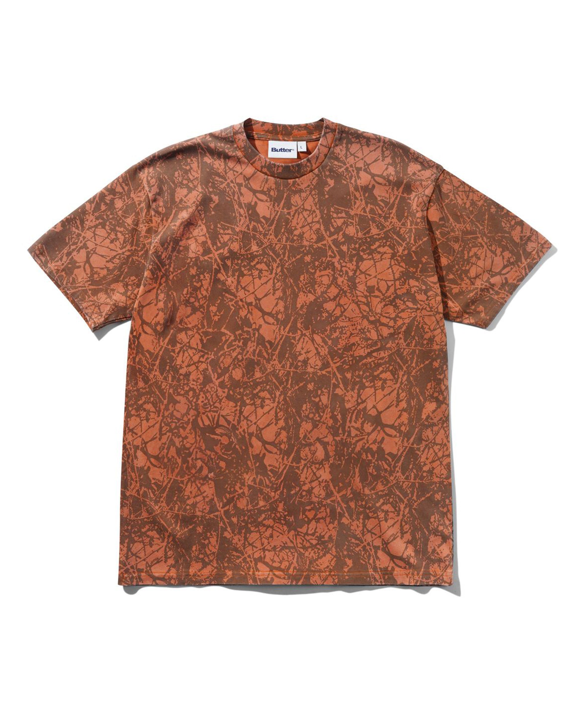 Butter Goods Woods Camo Short Sleeve T-Shirt - Washed Rust
