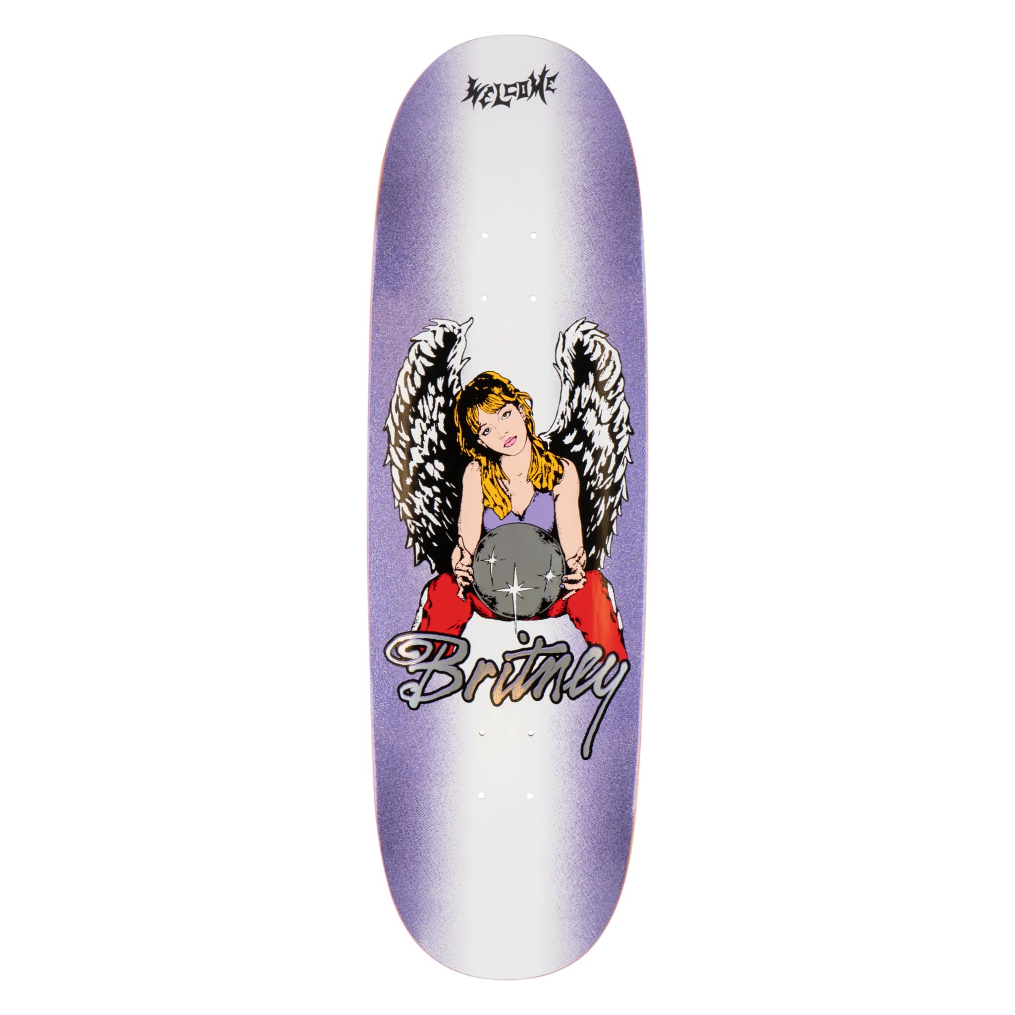 Britney Spears X Welcome - Angel on Boline 2.0 Skate Deck - Purple/White - 9.5"