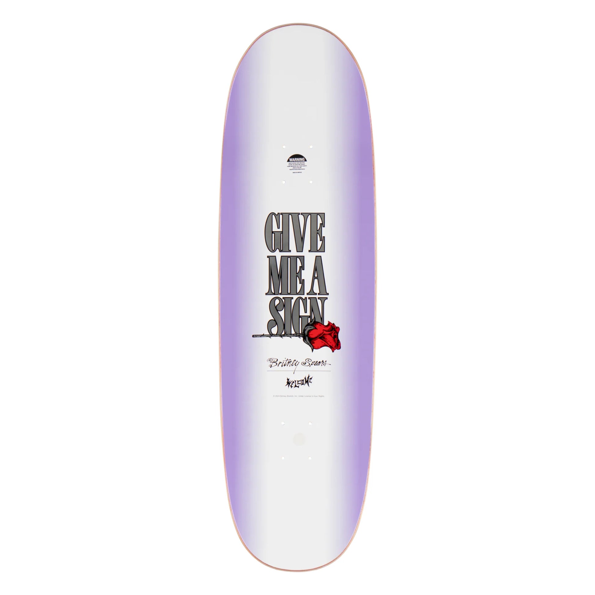 Britney Spears X Welcome - Angel on Boline 2.0 Skate Deck - Purple/White - 9.5"