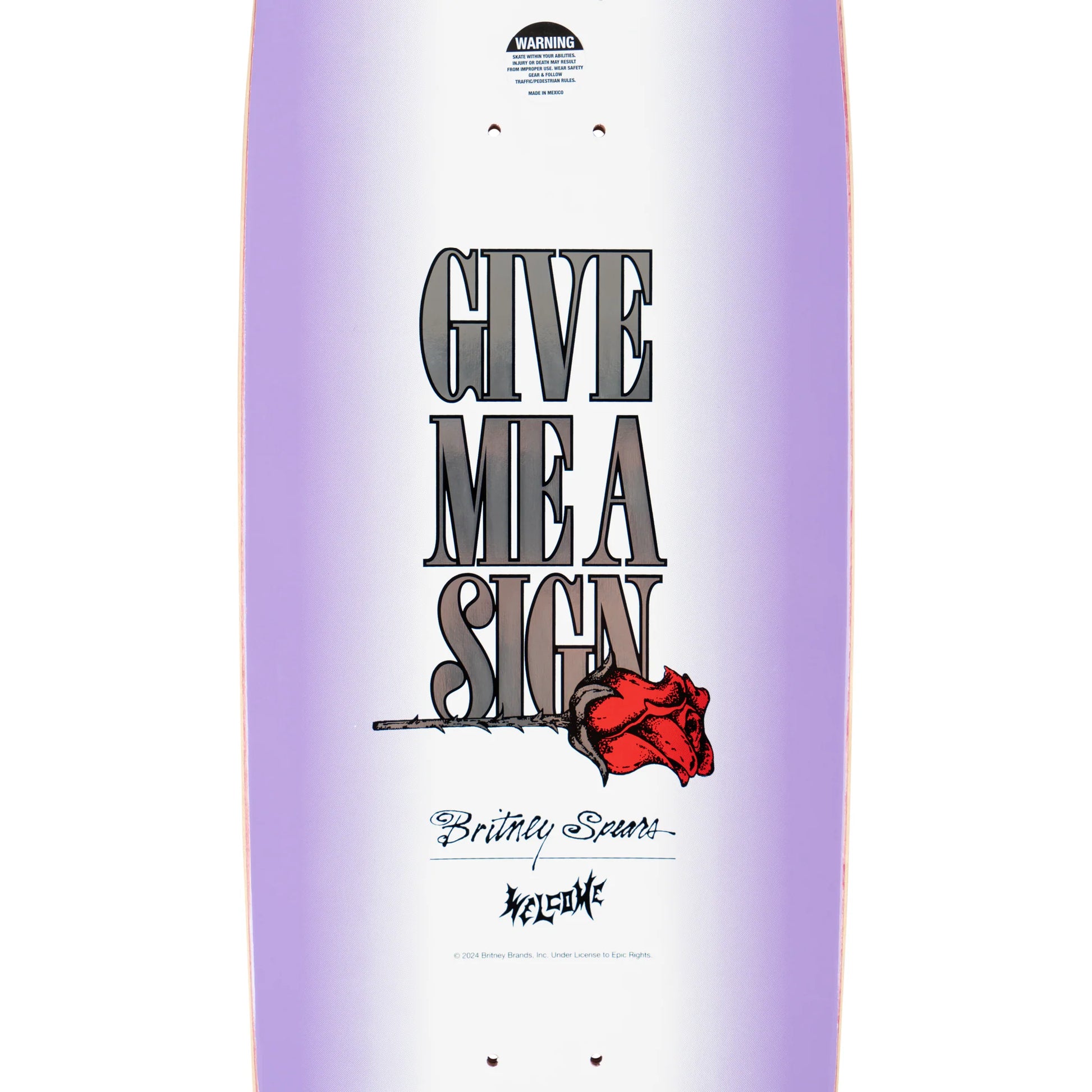 Britney Spears X Welcome - Angel on Boline 2.0 Skate Deck - Purple/White - 9.5"
