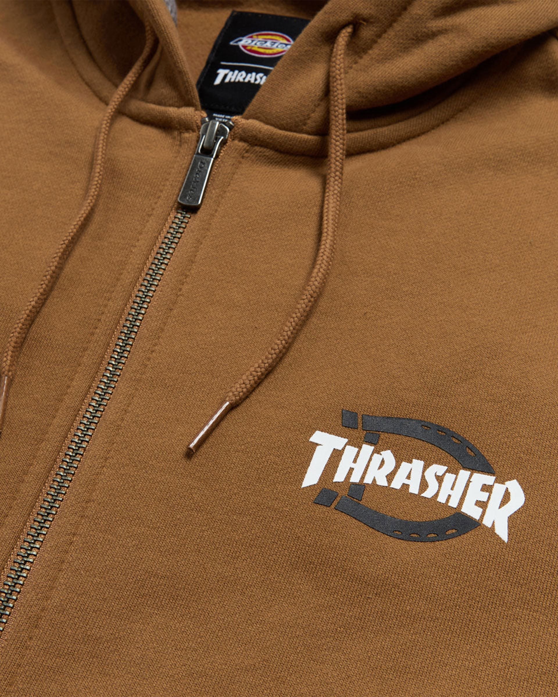 Dickies x Thrasher Zip Up Hoodie - Brown Duck – Garage Skateshop