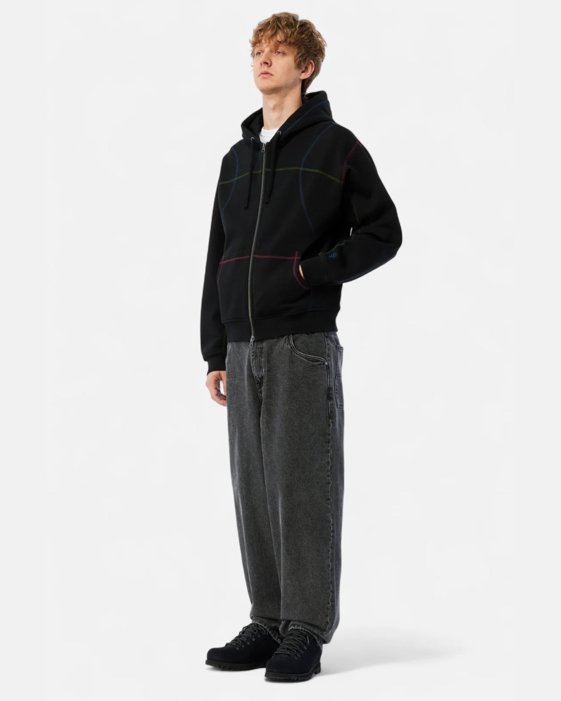 Dime MTL Court Zip Hoodie - Black Multi