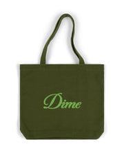 Dime MTL Cursive Chenille Tote Bag - Grass