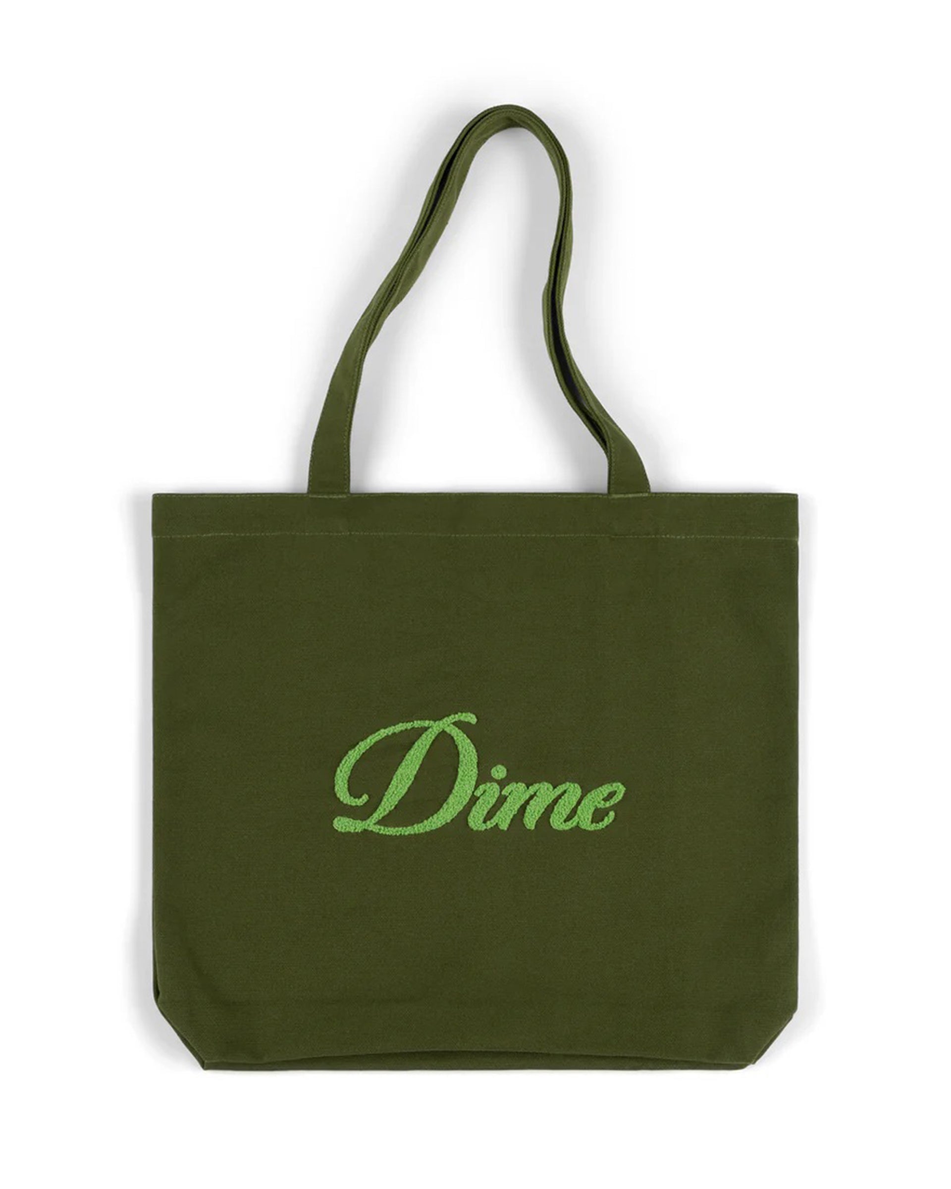 Dime MTL Cursive Chenille Tote Bag - Grass