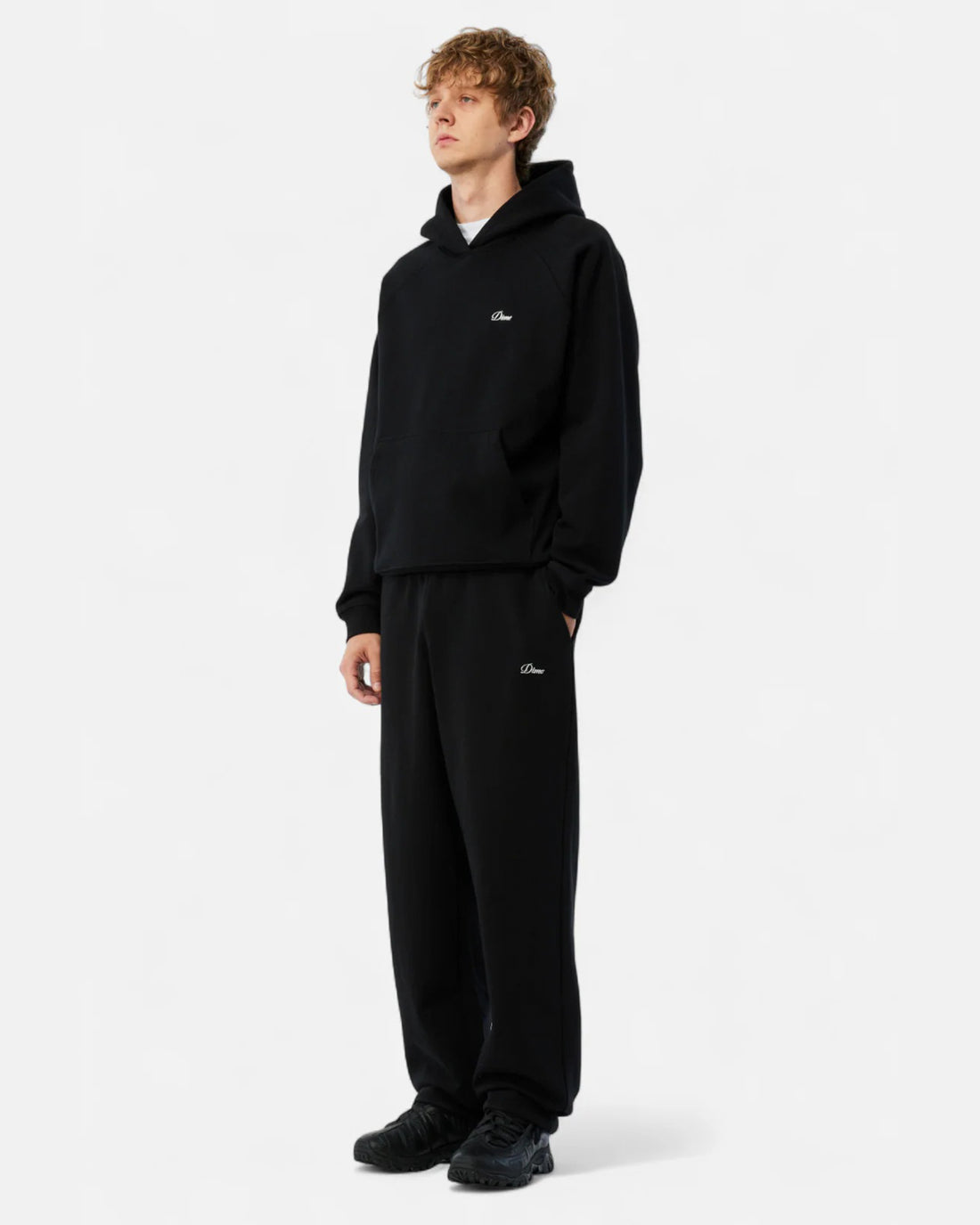 Dime MTL Cursive Small Logo Hoodie - Black