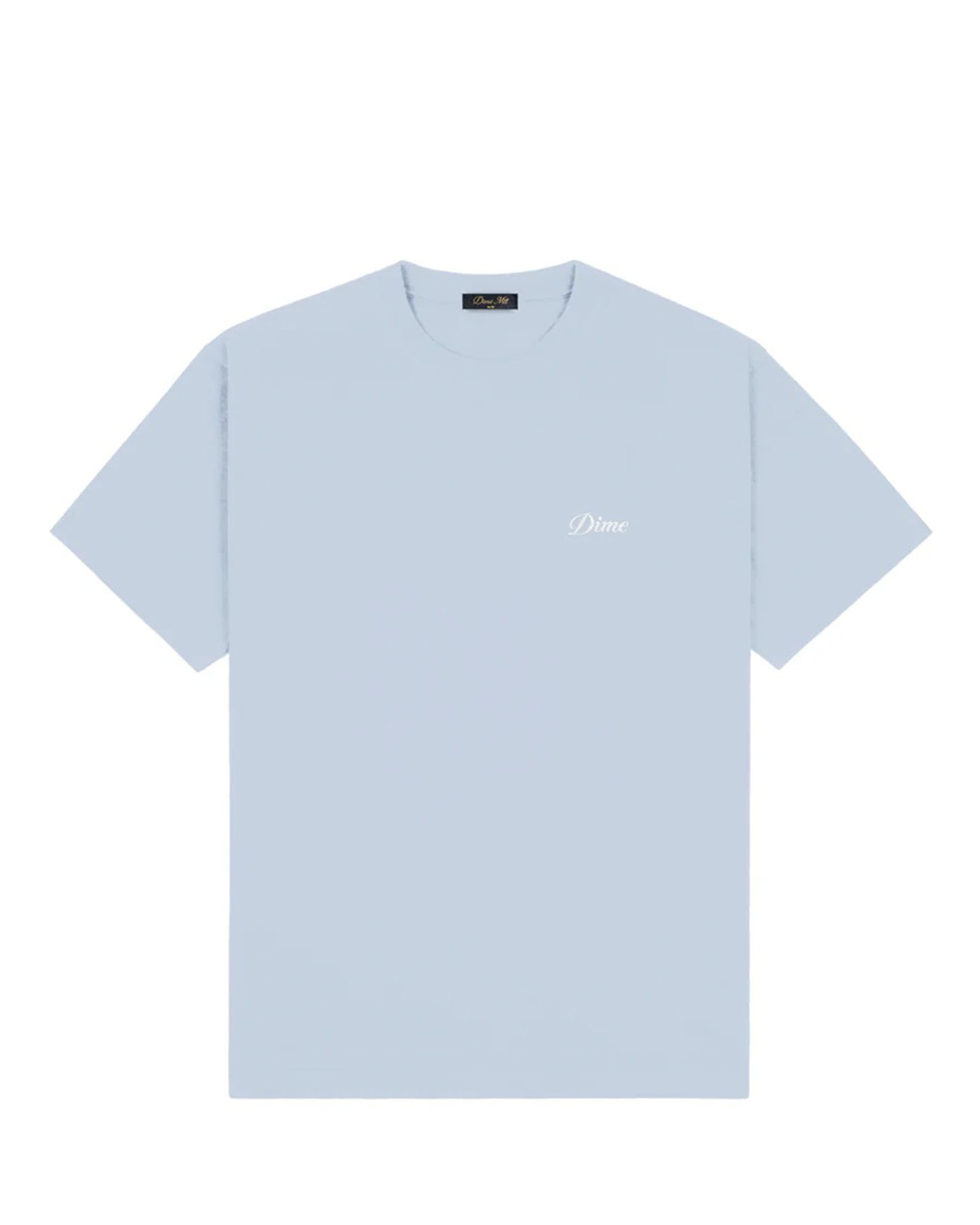 Dime MTL Cursive Small Logo Short Sleeve T-Shirt - Blue Fog