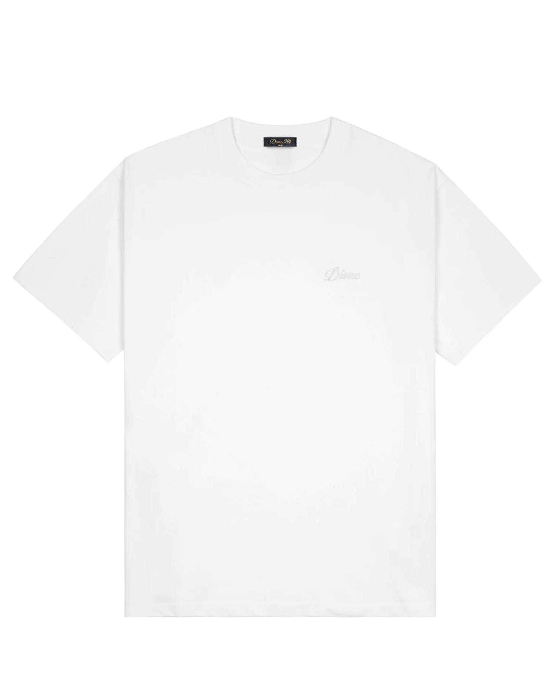 Dime MTL Cursive Small Logo Short Sleeve T-Shirt - White