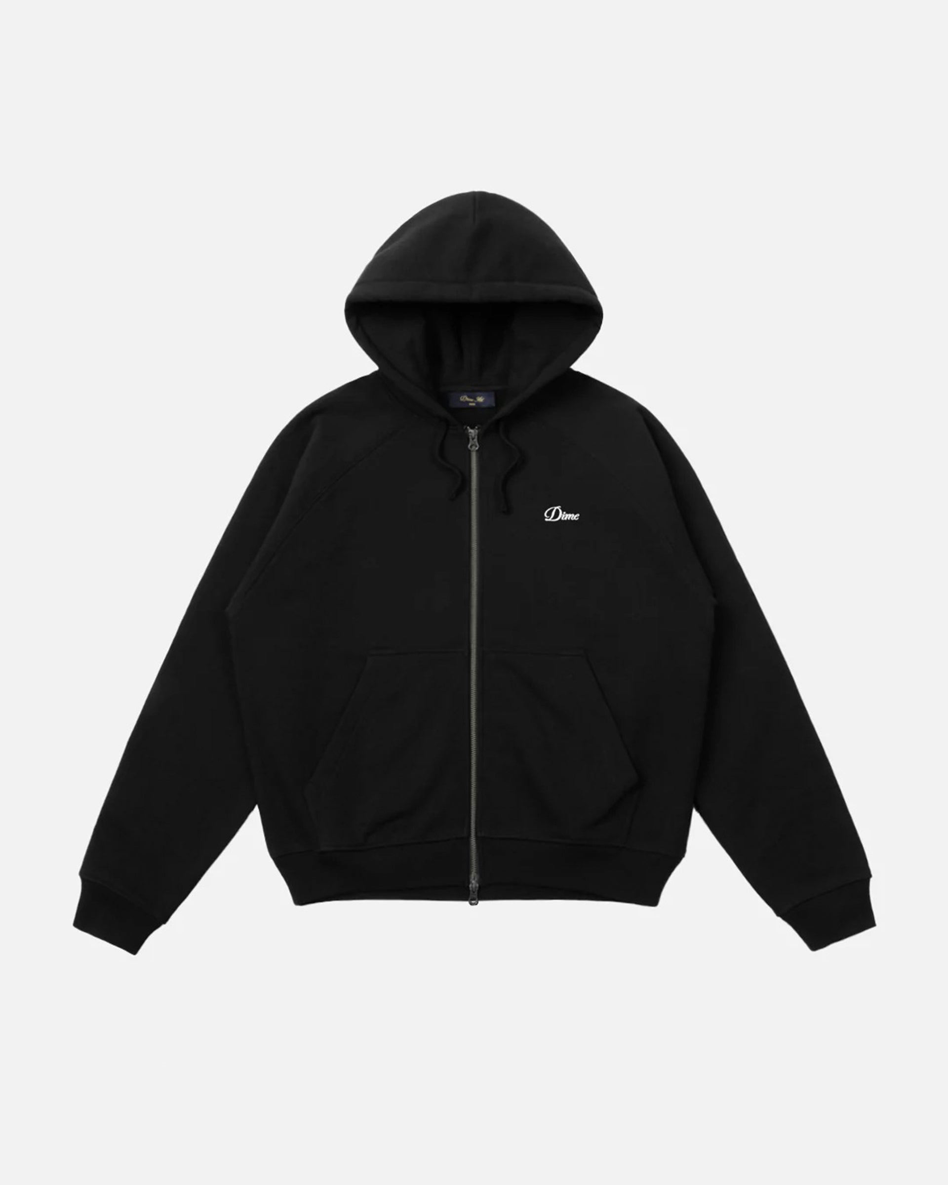 Dime MTL Cursive Small Logo Zip Hoodie - Black