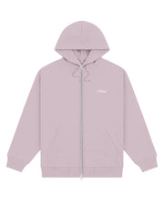 Dime MTL Cursive Small Logo Zip Hoodie - Mauve