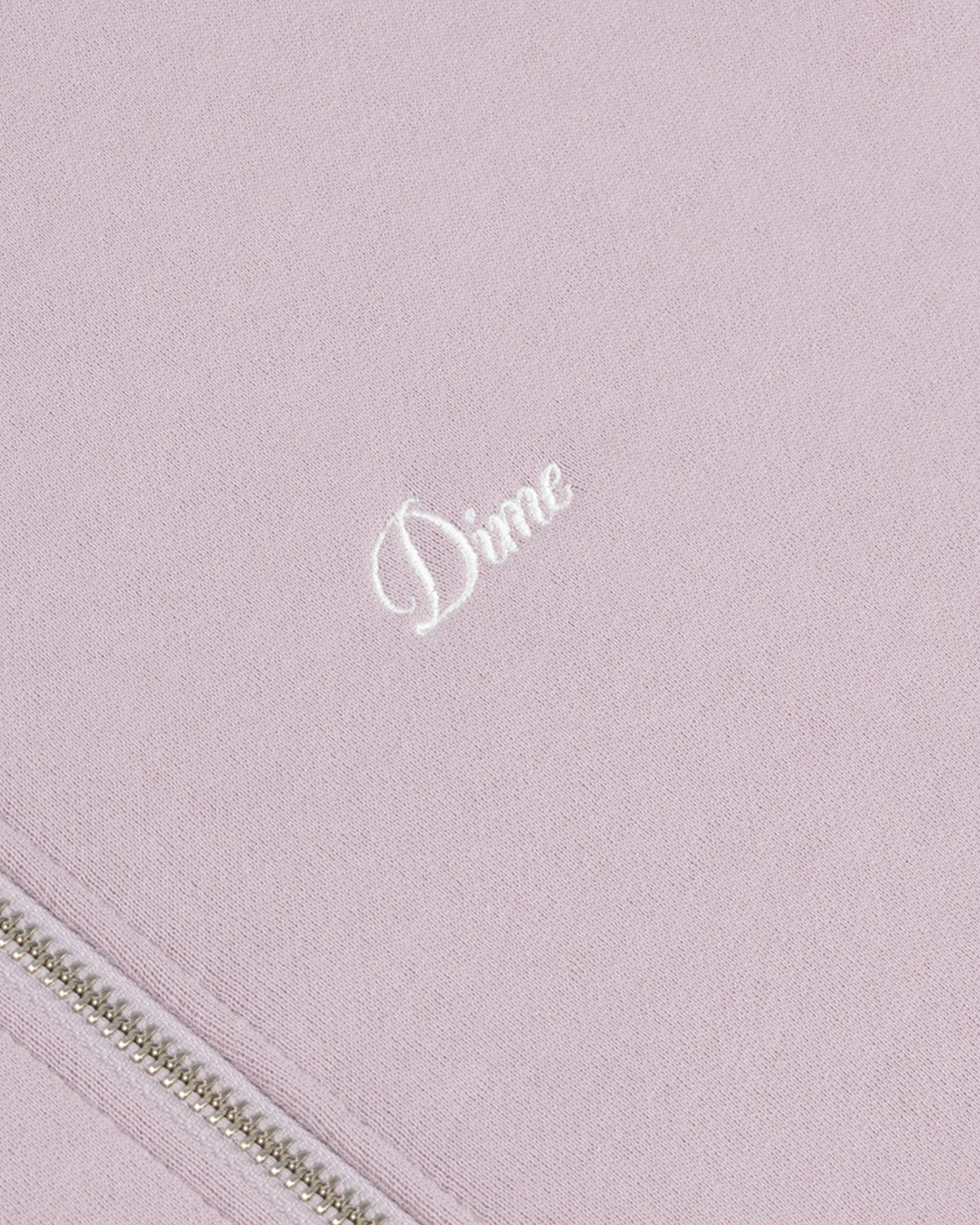 Dime MTL Cursive Small Logo Zip Hoodie - Mauve