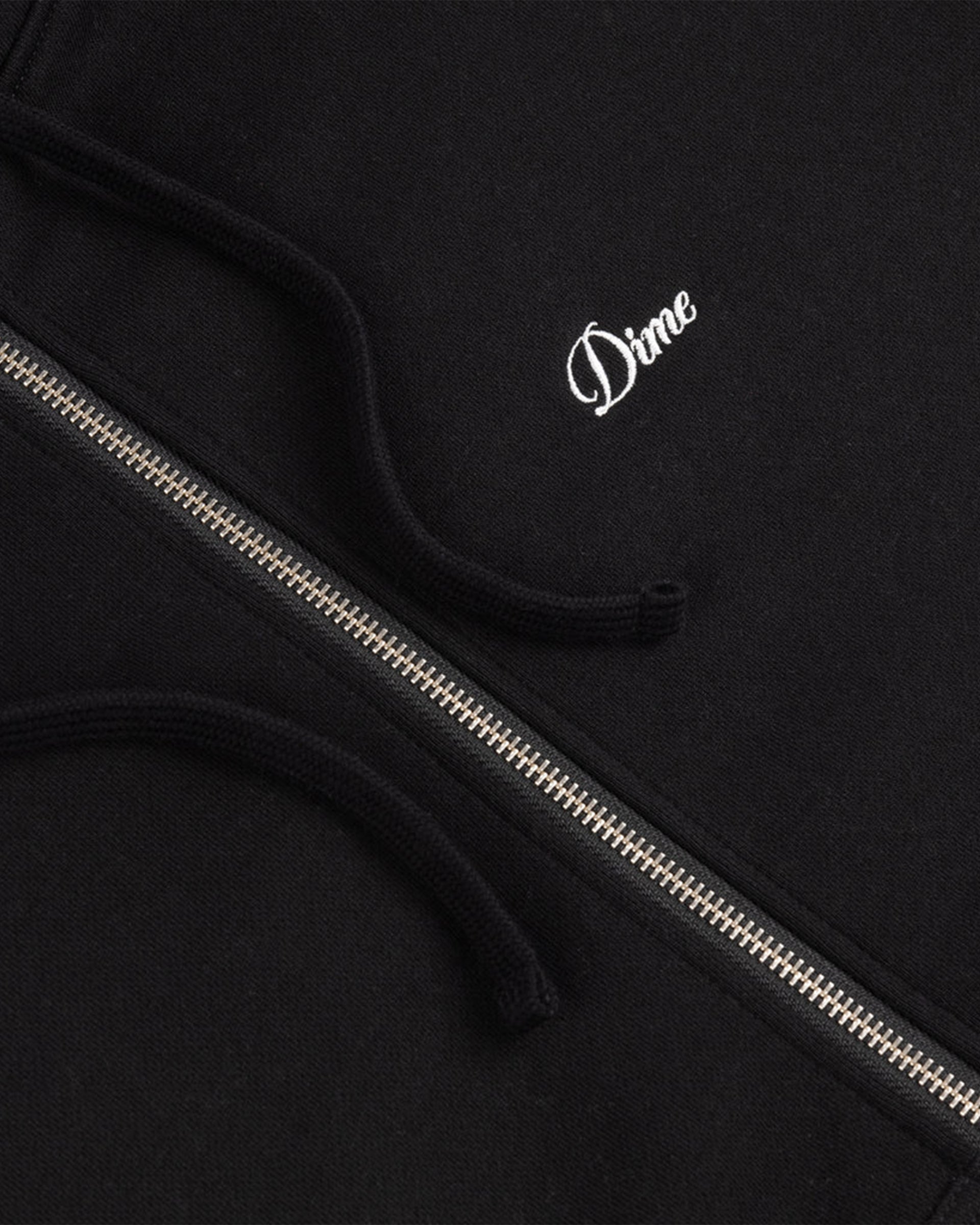 Dime MTL Cursive Zip Hoodie - Black