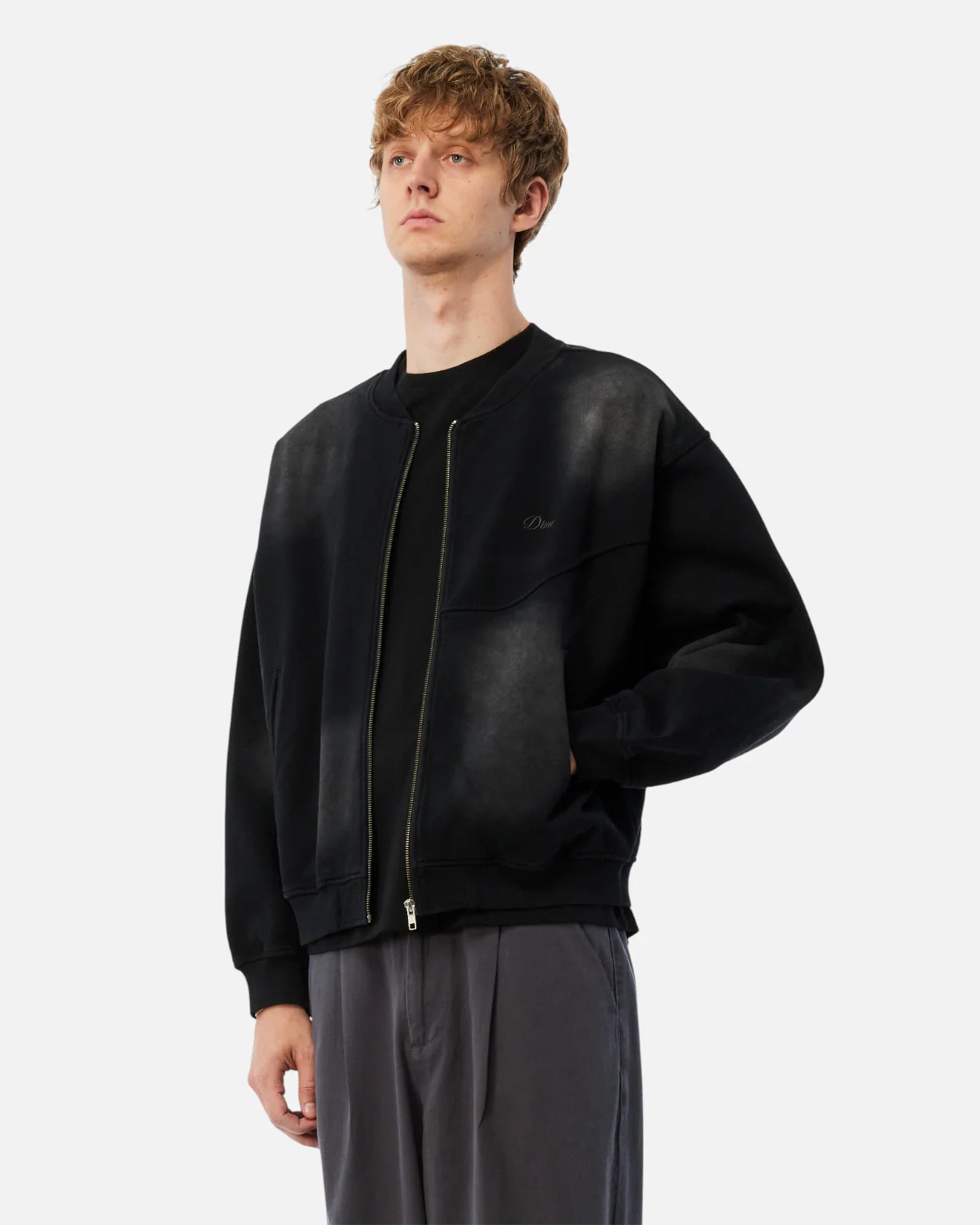 Dime MTL Faded Fleece Bomber  Black