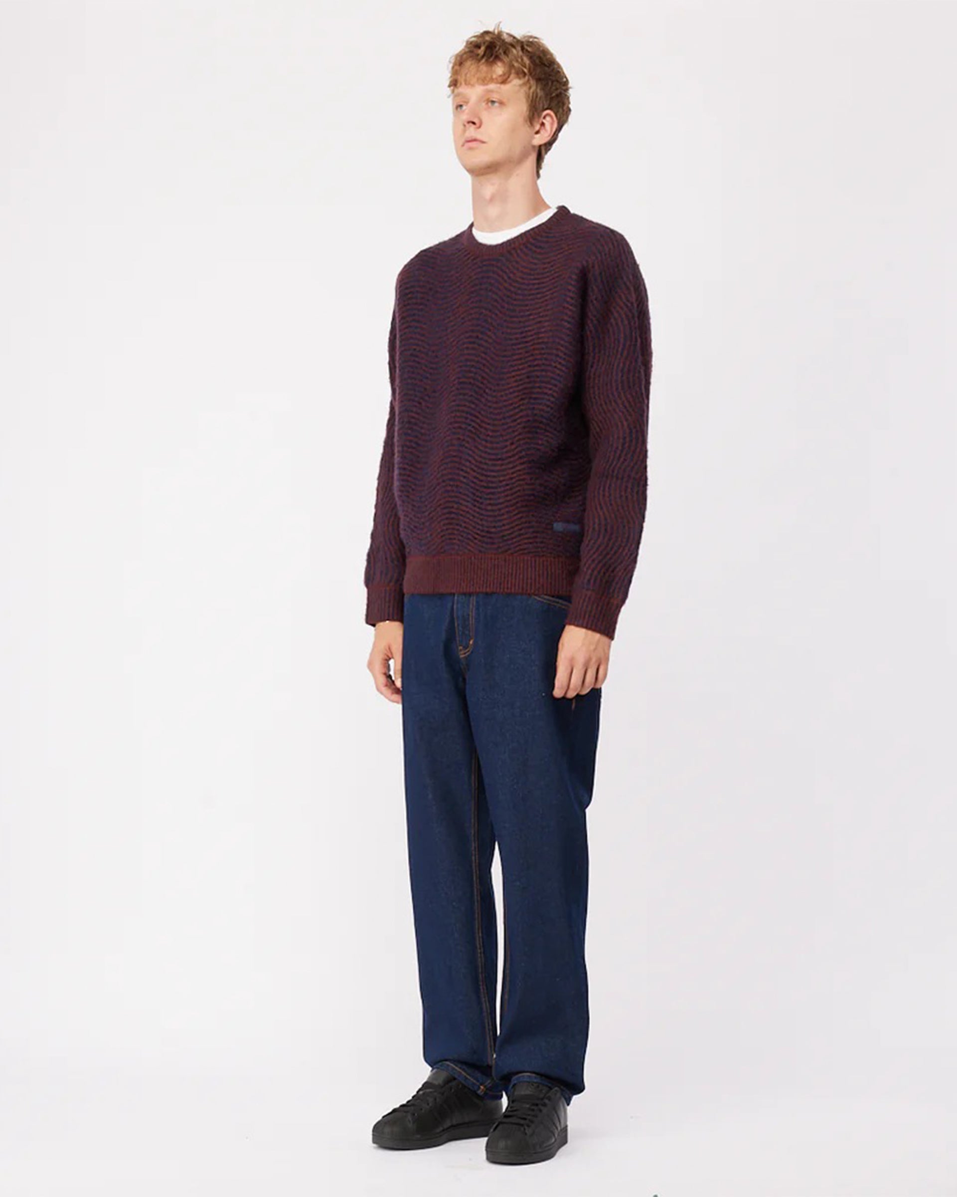 ダイム　DIME MOHAIR WAVE KNIT FALL25 Mohair Wave Knit Sweater - Burgundy – Garage Skateshop