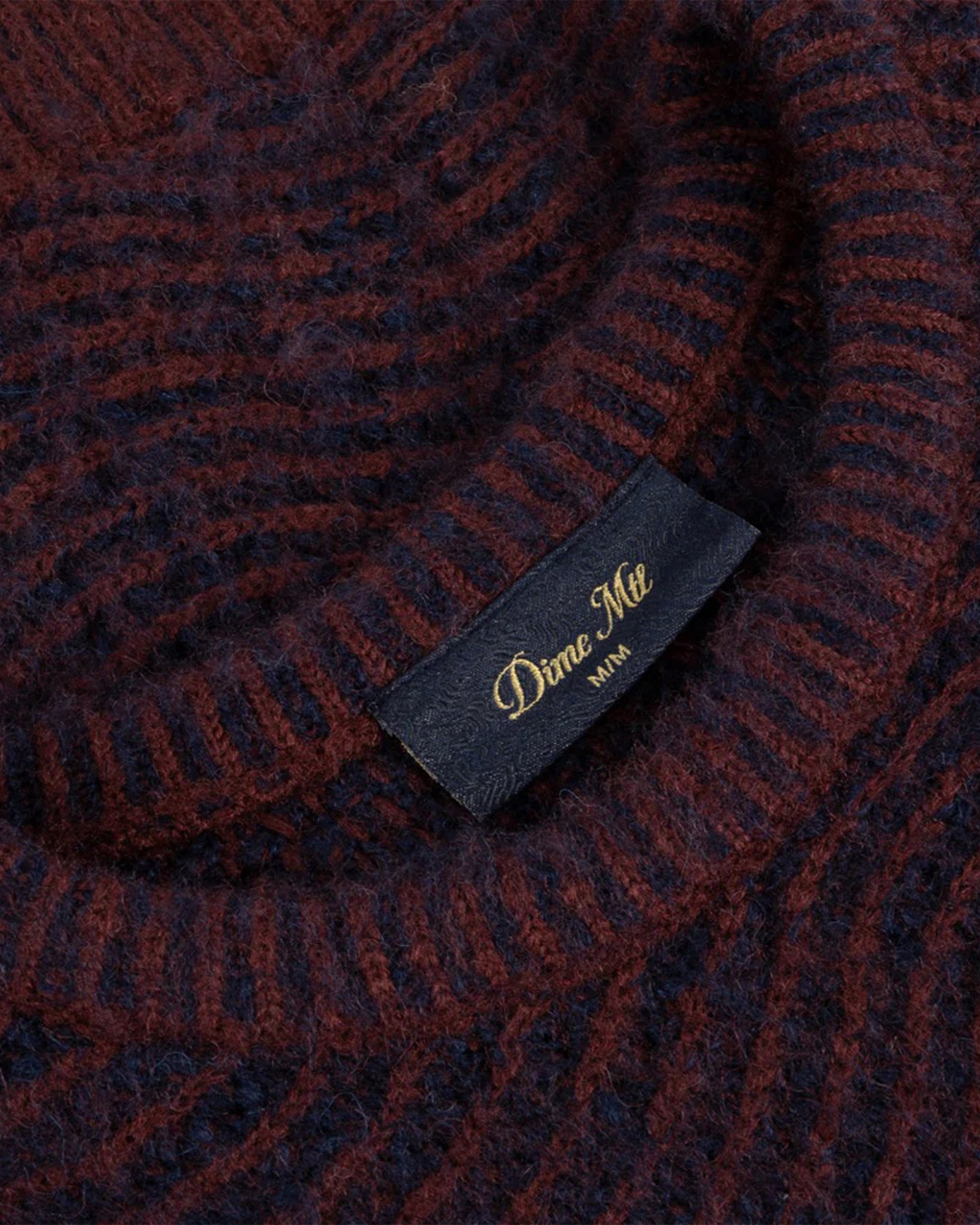 Mohair Wave Knit Sweater - Burgundy – Garage Skateshop