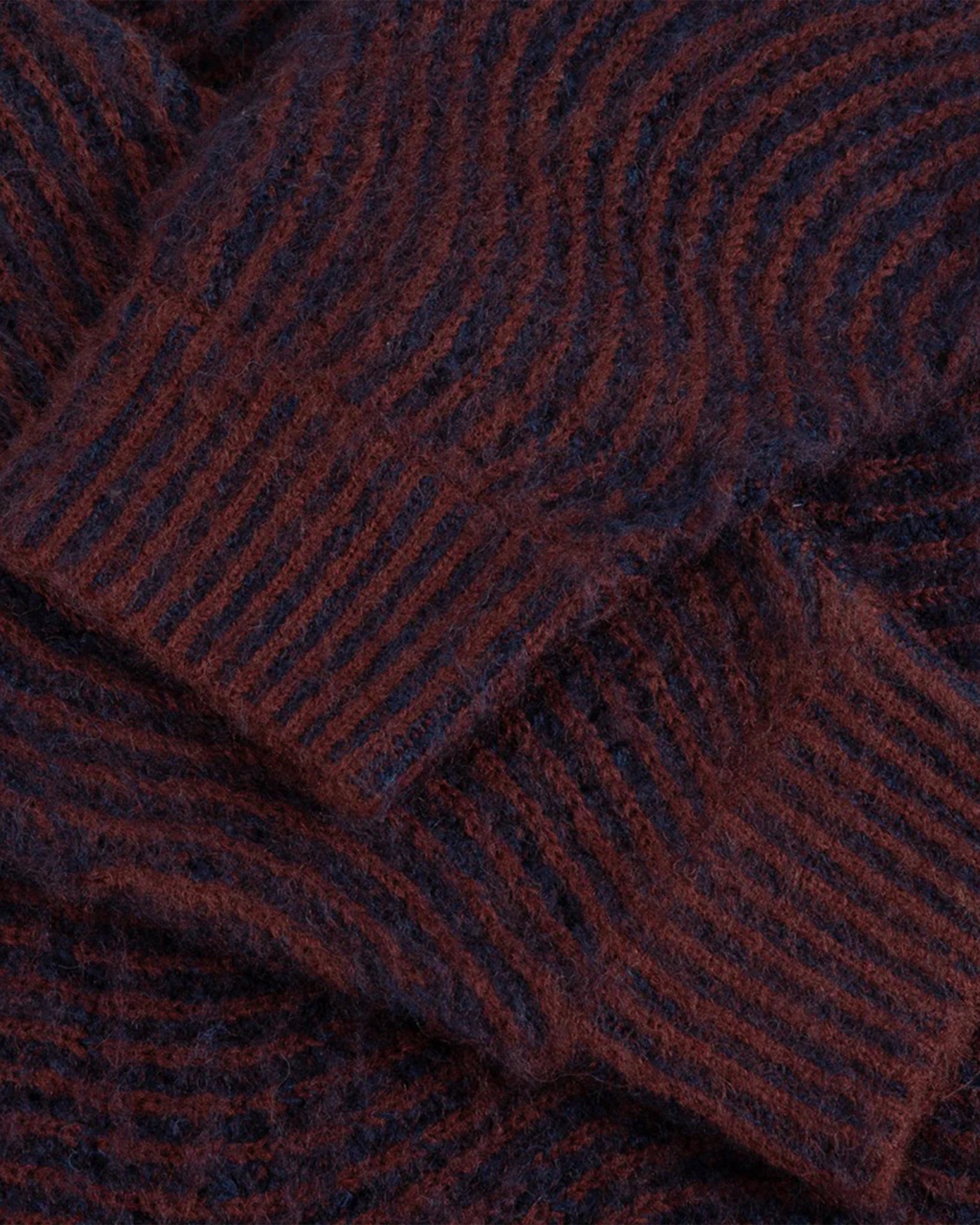 Dime MTL Mohair Wave Knit Sweater - Burgundy