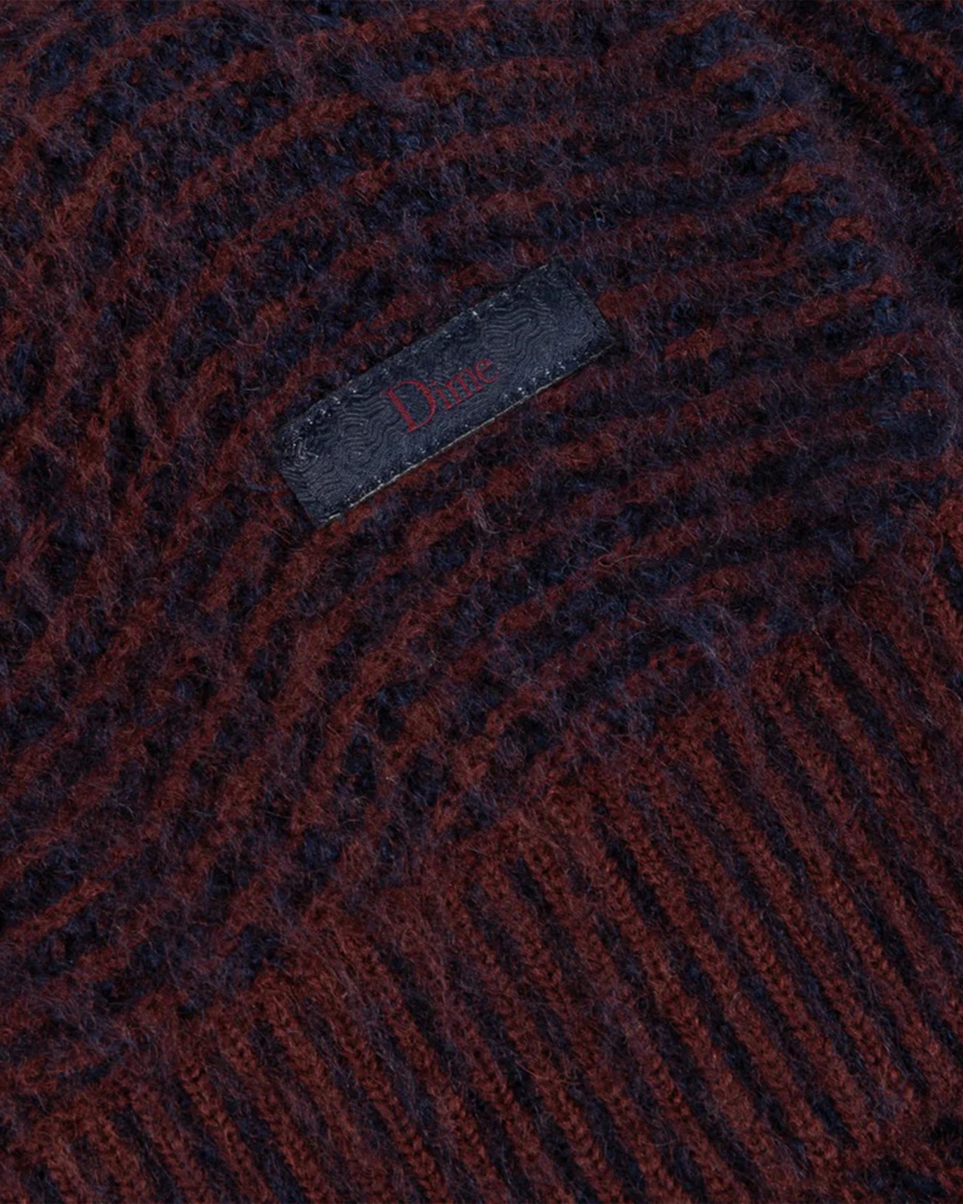 Dime MTL Mohair Wave Knit Sweater - Burgundy