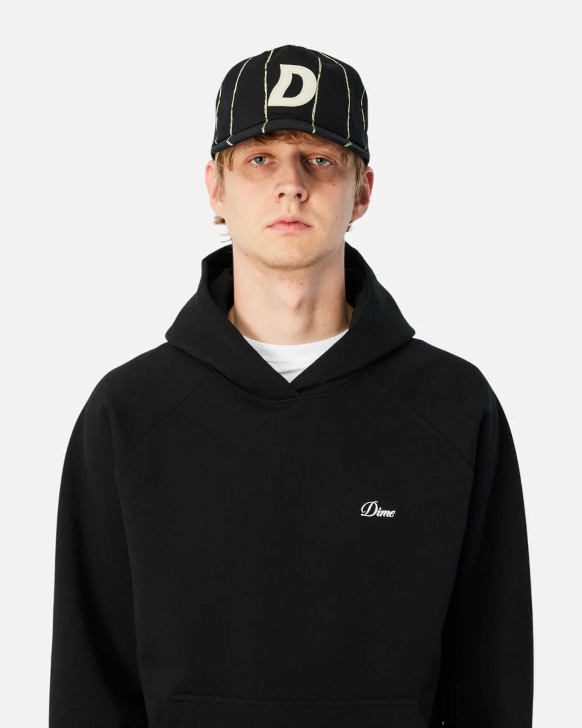 Dime MTL Pinstriped Worker Cap - Black
