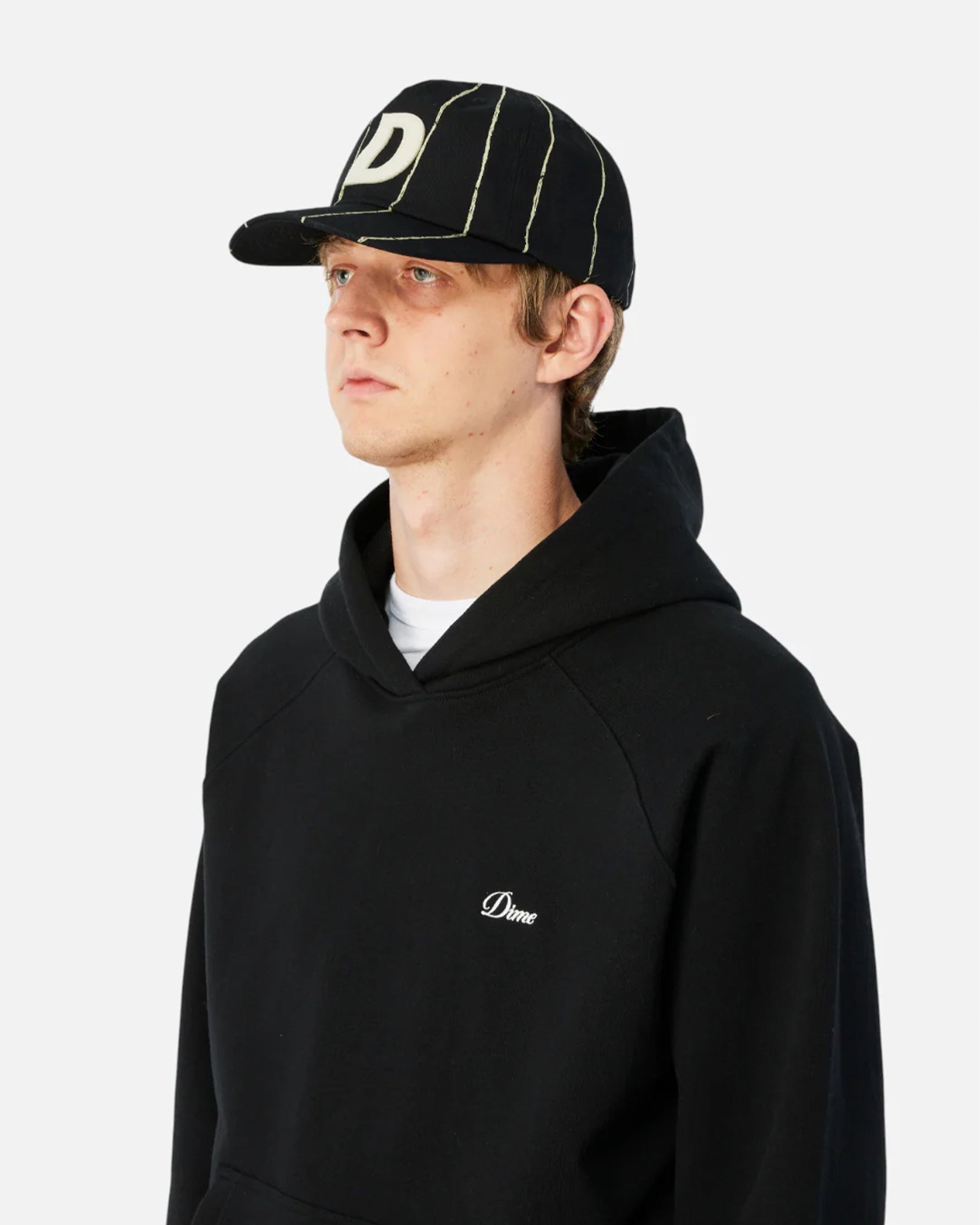 Dime MTL Pinstriped Worker Cap - Black