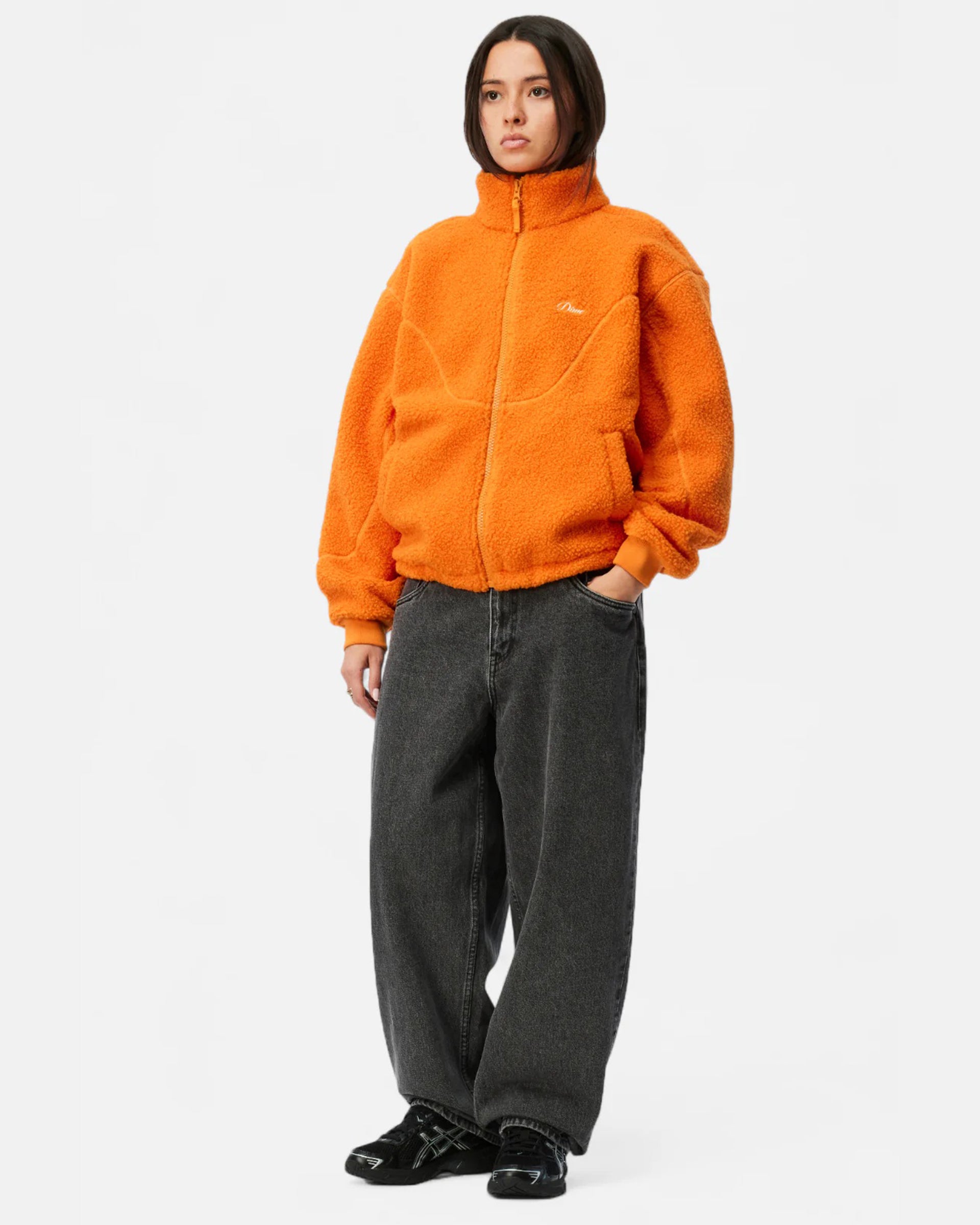 Dime MTL Polar Fleece Sherpa Zip - Orange