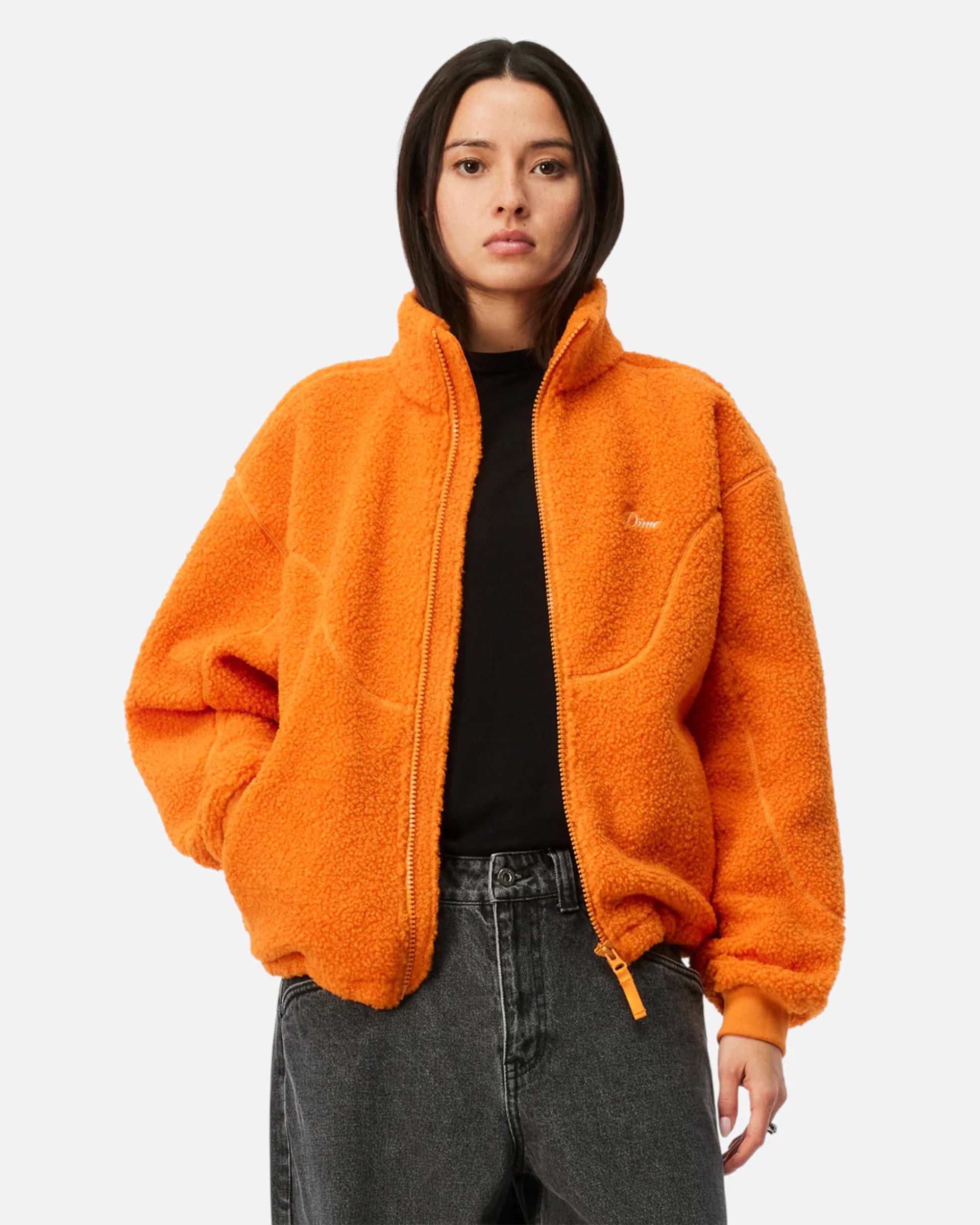 Dime MTL Polar Fleece Sherpa Zip - Orange