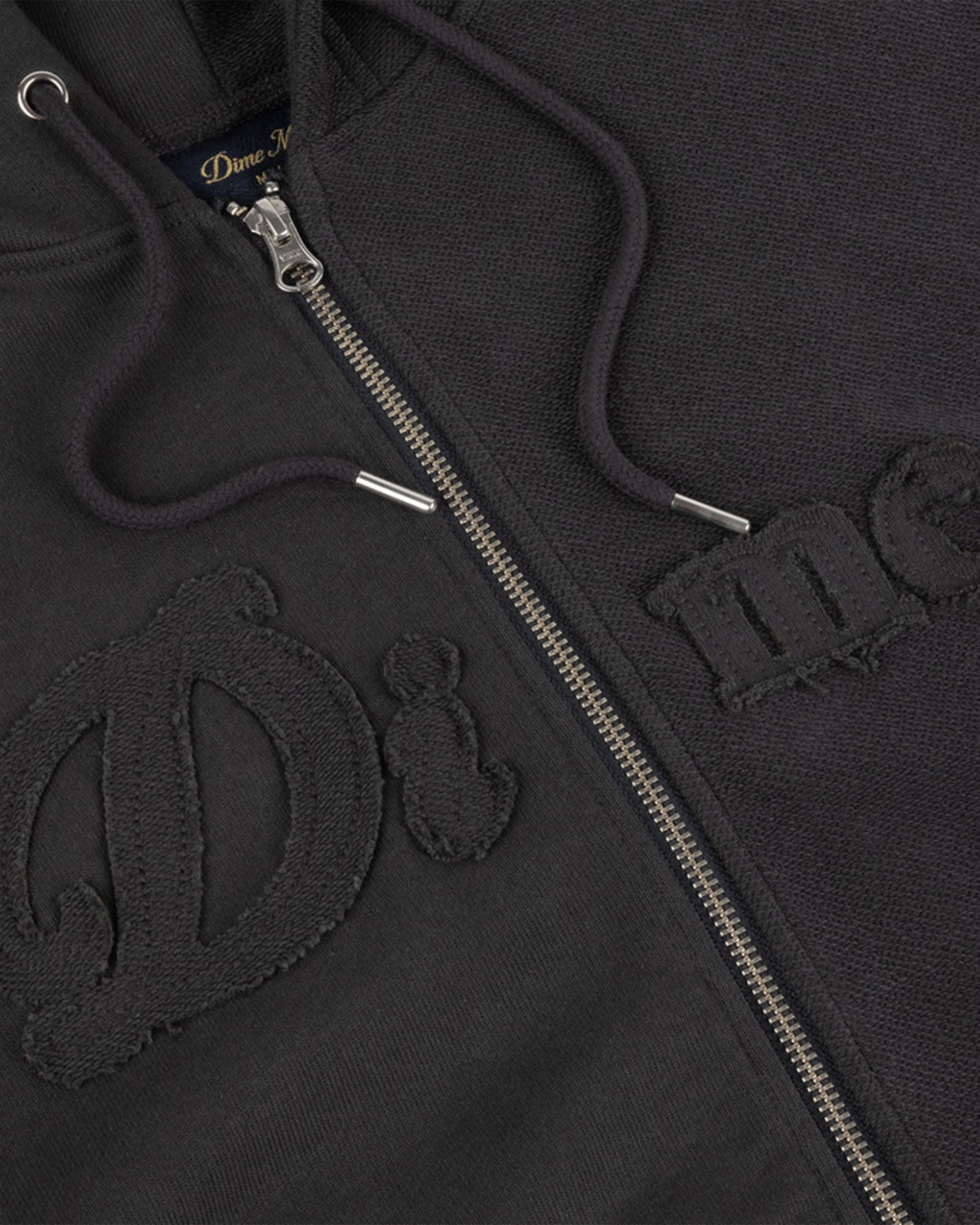 Dime MTL Reverse French Terry Zip Hoodie - Vintage Black