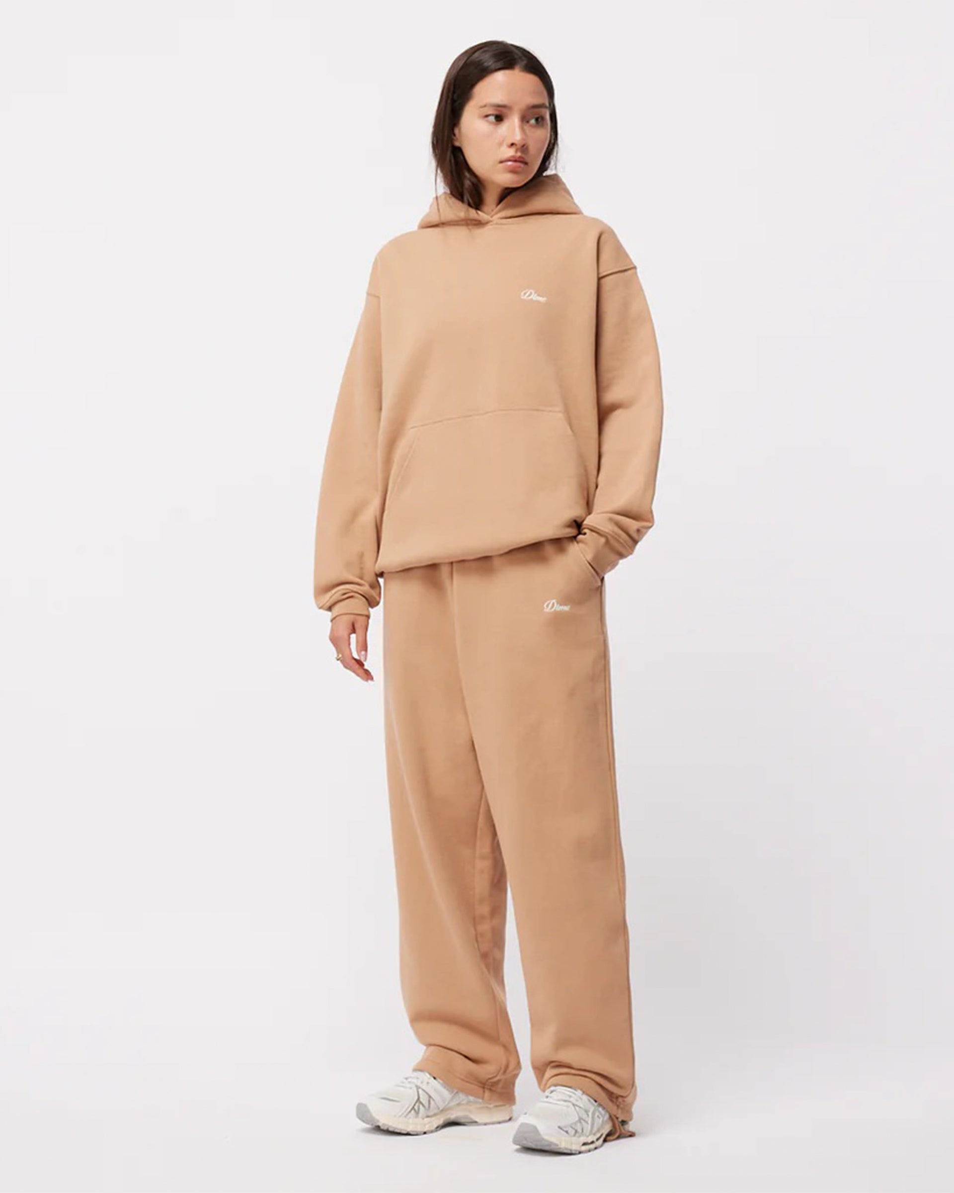 Dime MTL Cursive Small Logo Hoodie - Hazelnut