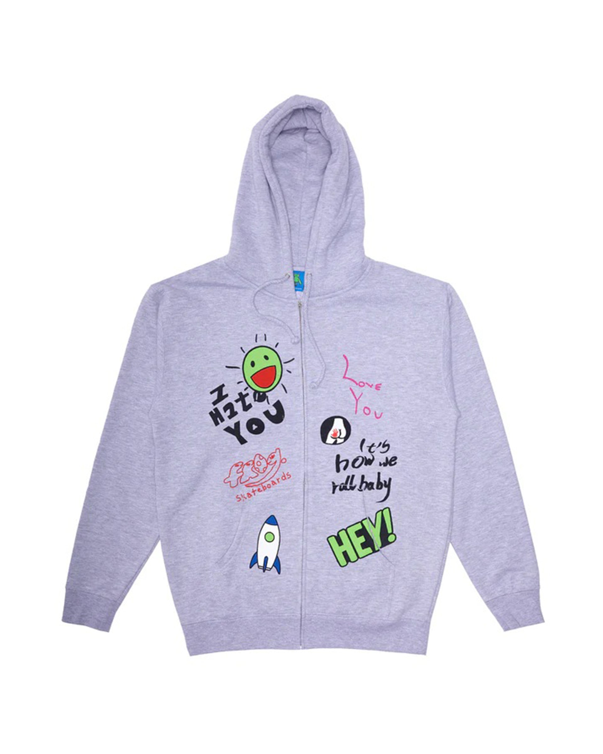 Frog Skateboards Love/Hate Zip-Up Hoodie