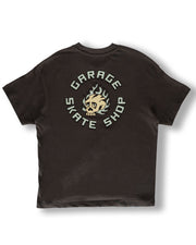 Garage Skateshop Flame Skull Short Sleeve T-Shirt