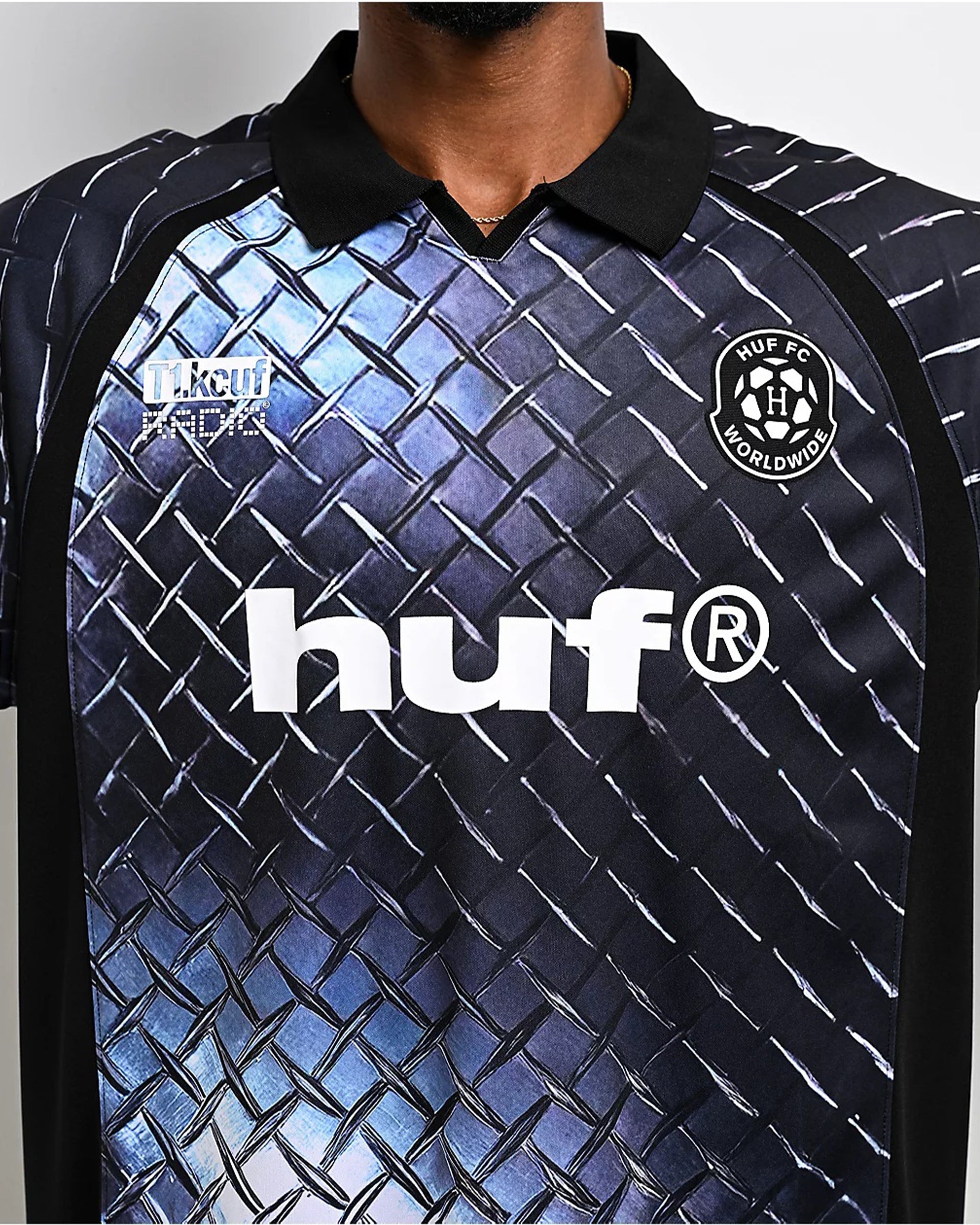 Huf Worldwide Diamond Plate Soccer Jersey - Black