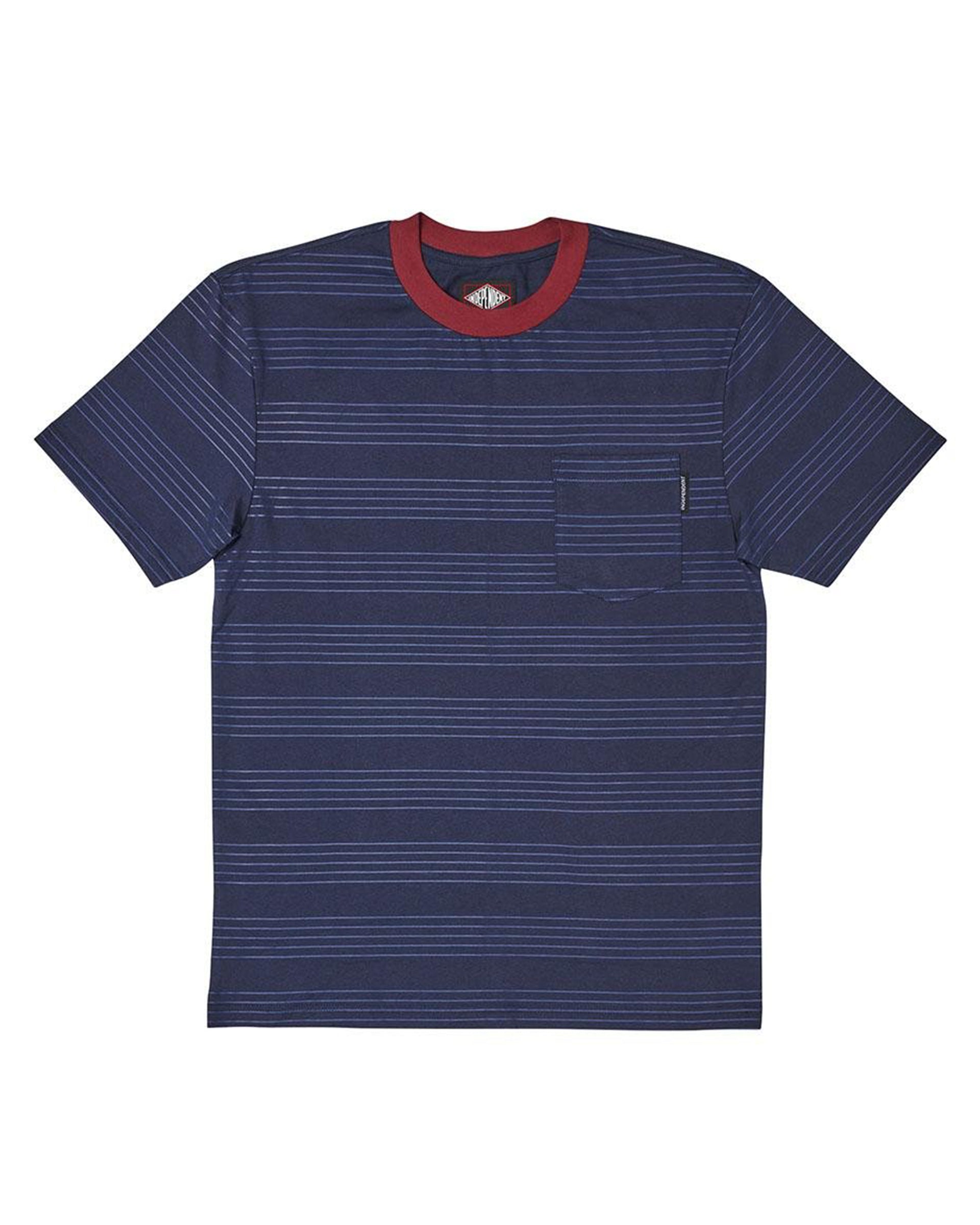 Independent Hachure Short Sleeve T-Shirt - Navy Stripe