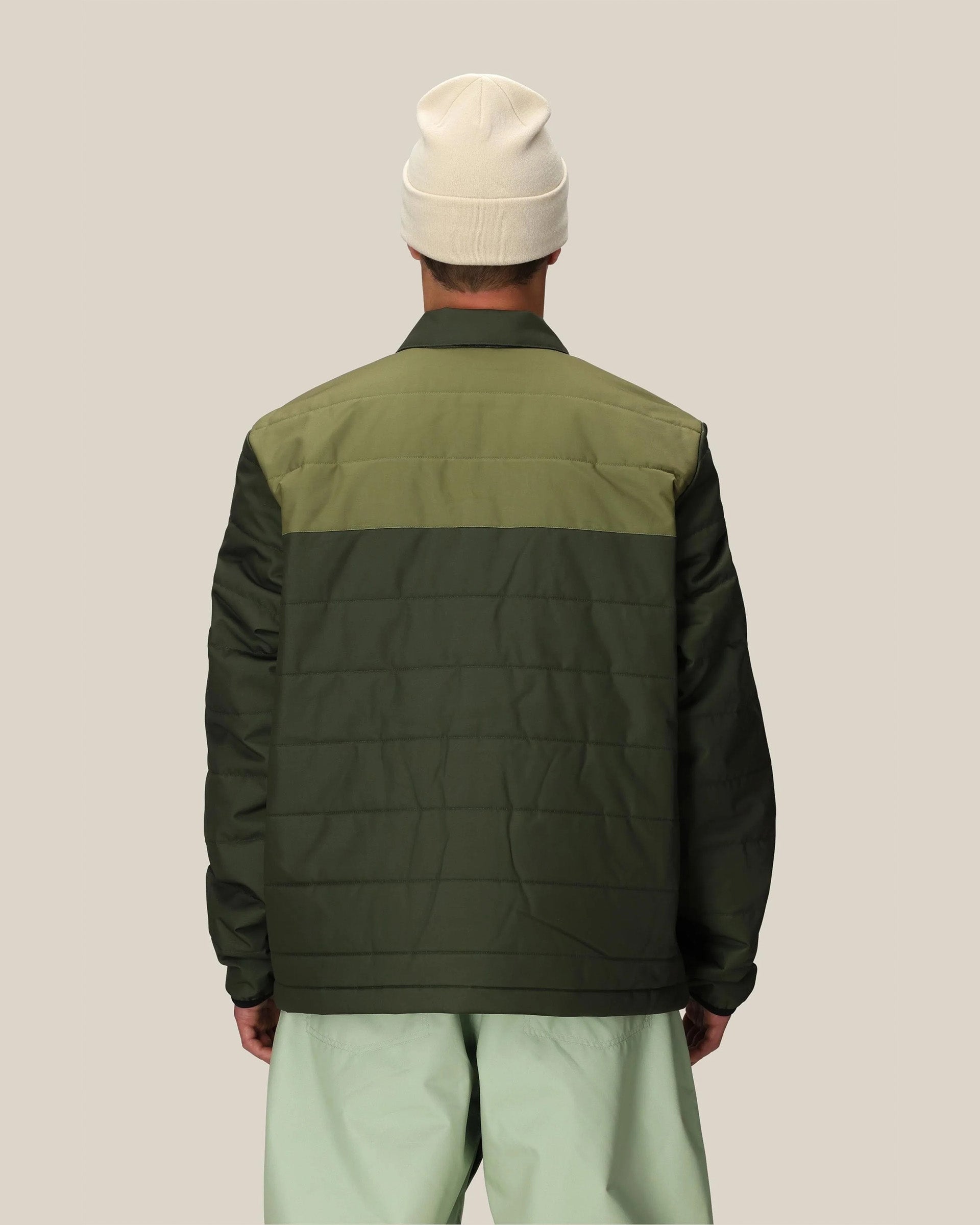 HUF Puffer Insulated Jacket - Dark Green Colorblock – Garage HUF Puffer Insulated Jacket - Dark Green Colorblock – Garage