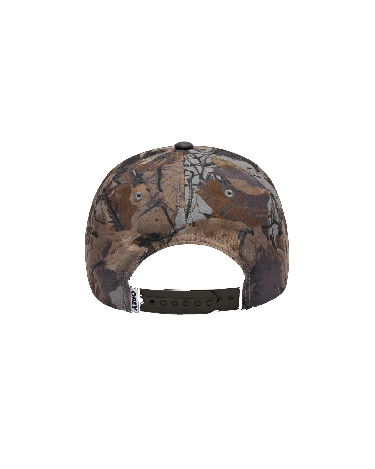 Obey Delta 5 Panel Snapback Hat - Fence Camo Multi