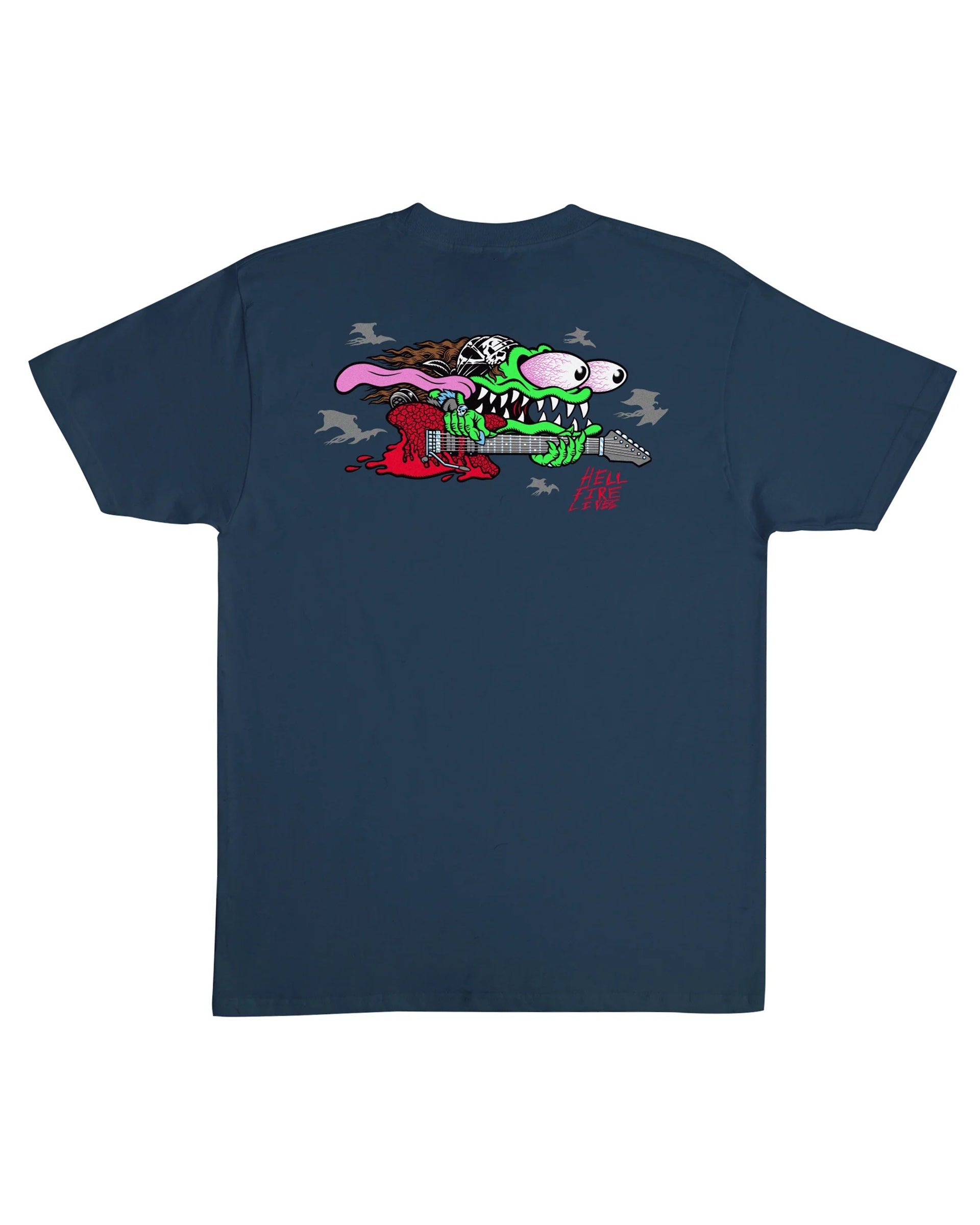 Santa Cruz Stranger Things Eddie Slasher Short Sleeve T-Shirt - Blue Dusk