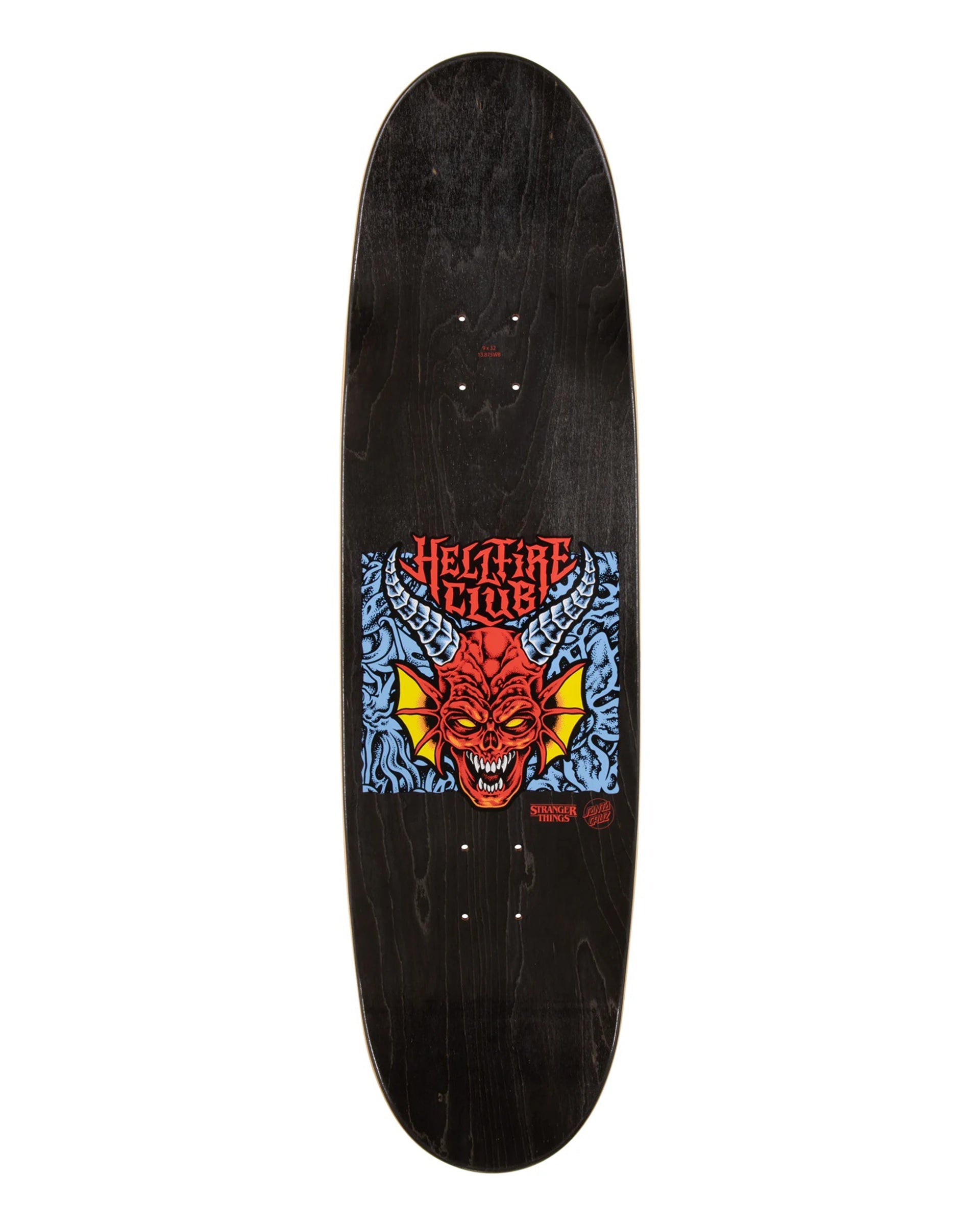 Santa Cruz Stranger Things Hellfire Club Flames 9" Deck